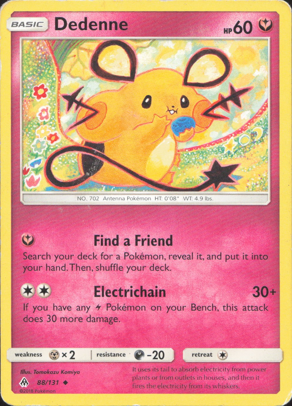 Pokemon Dedenne 88/131 Uncommon Forbidden Light Lightly Played