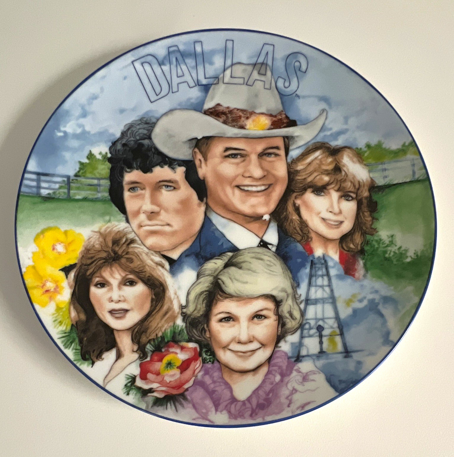 Schmid Collectors Gallery Prime Time 1984 Dallas 2nd Ed Ceramic Plate 9in