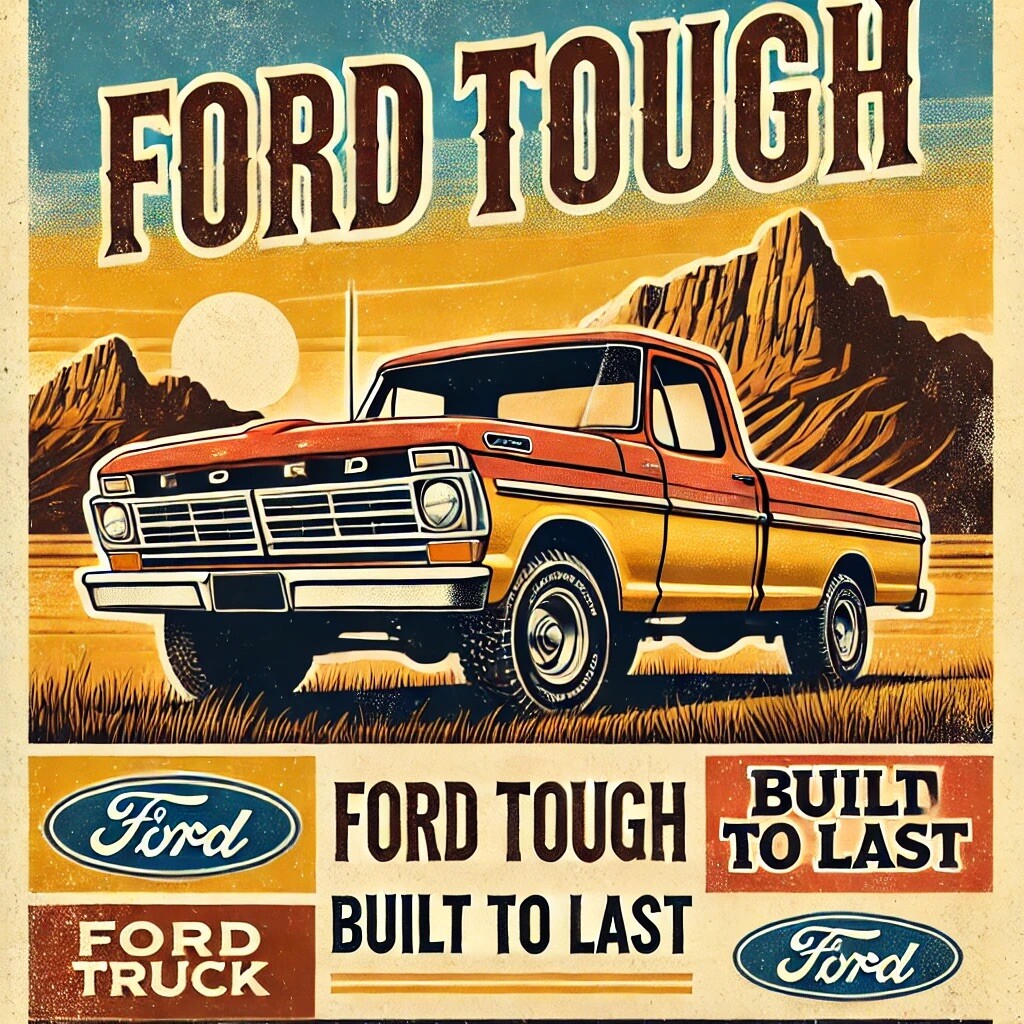 1970 Ford Truck Built Ford Tough Retro Vintage reproduction metal sign