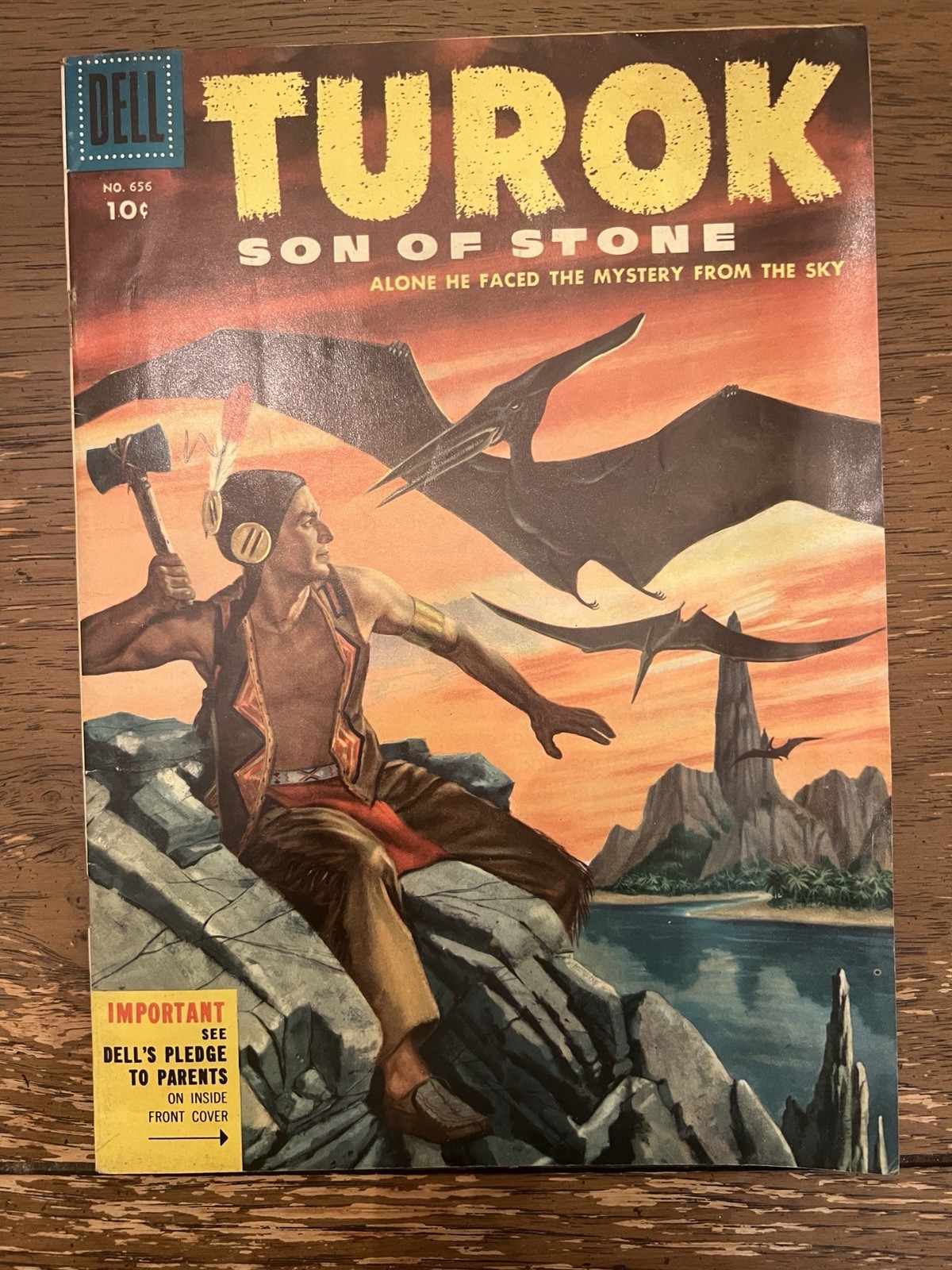 Dell Comics 1955 Four Color #656 Turok Son of Stone Painted Cover
