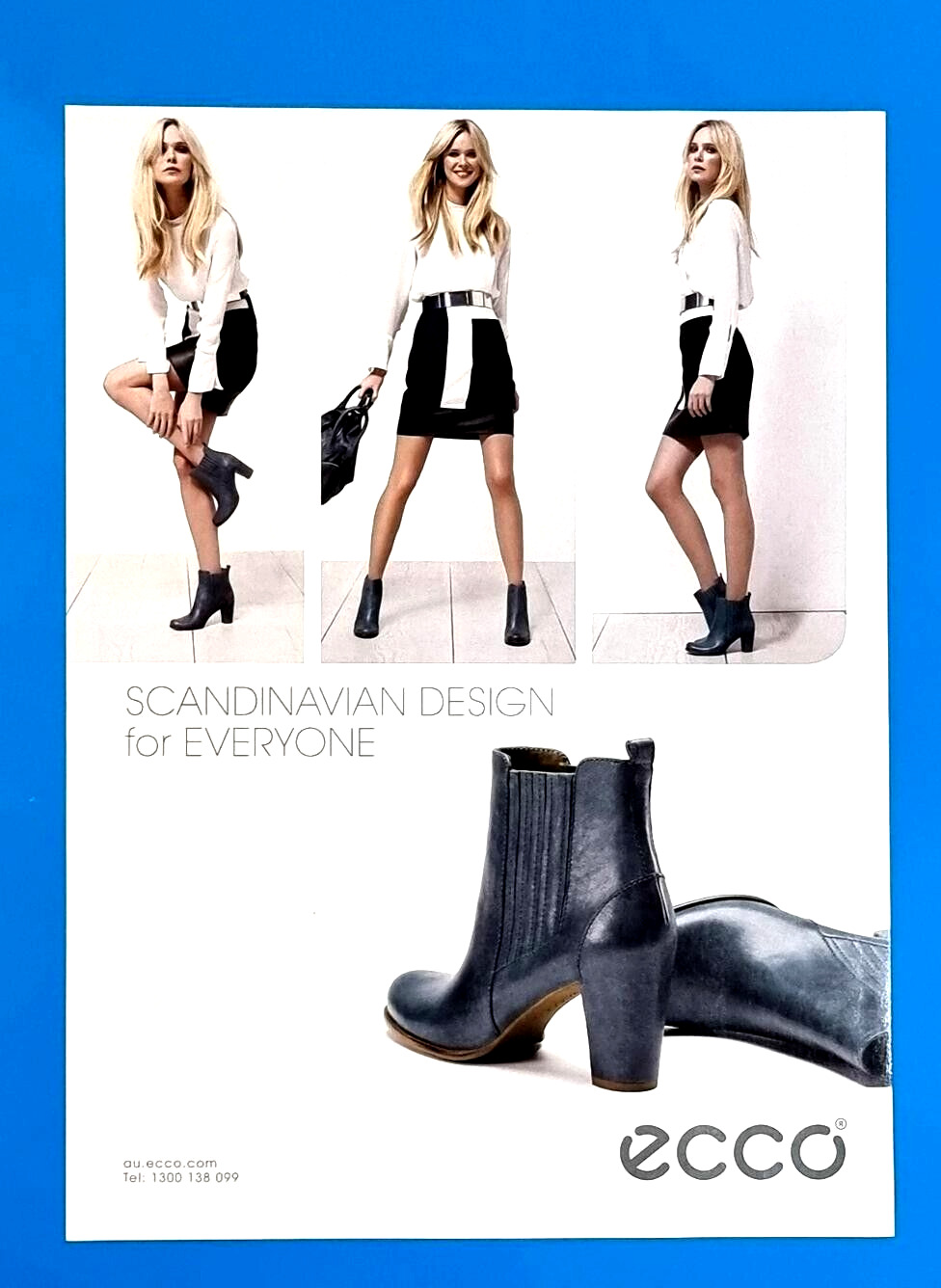 ECCO -Women\'s Fashion High Heel Shoes Boots Magazine  Print  Ad - D588