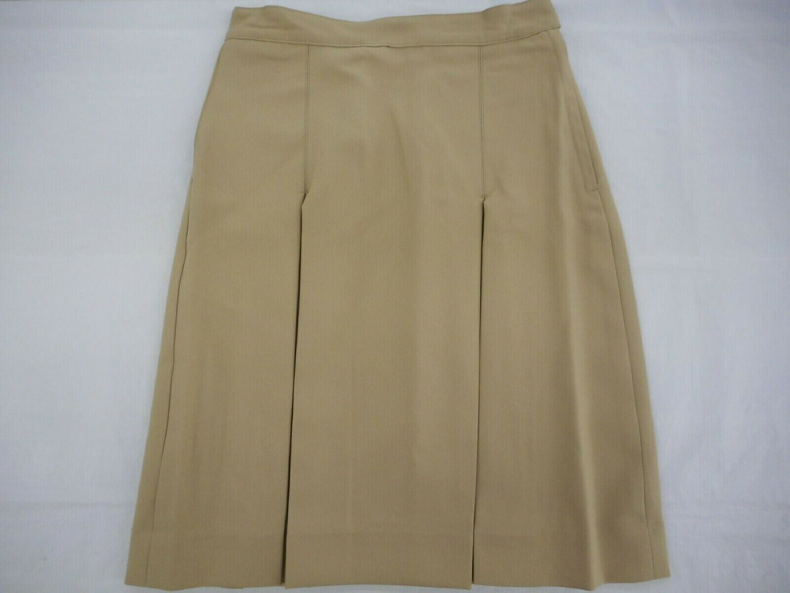 Girls A+ Khaki Box Pleat Uniform Skirt Sizes 6 - 20