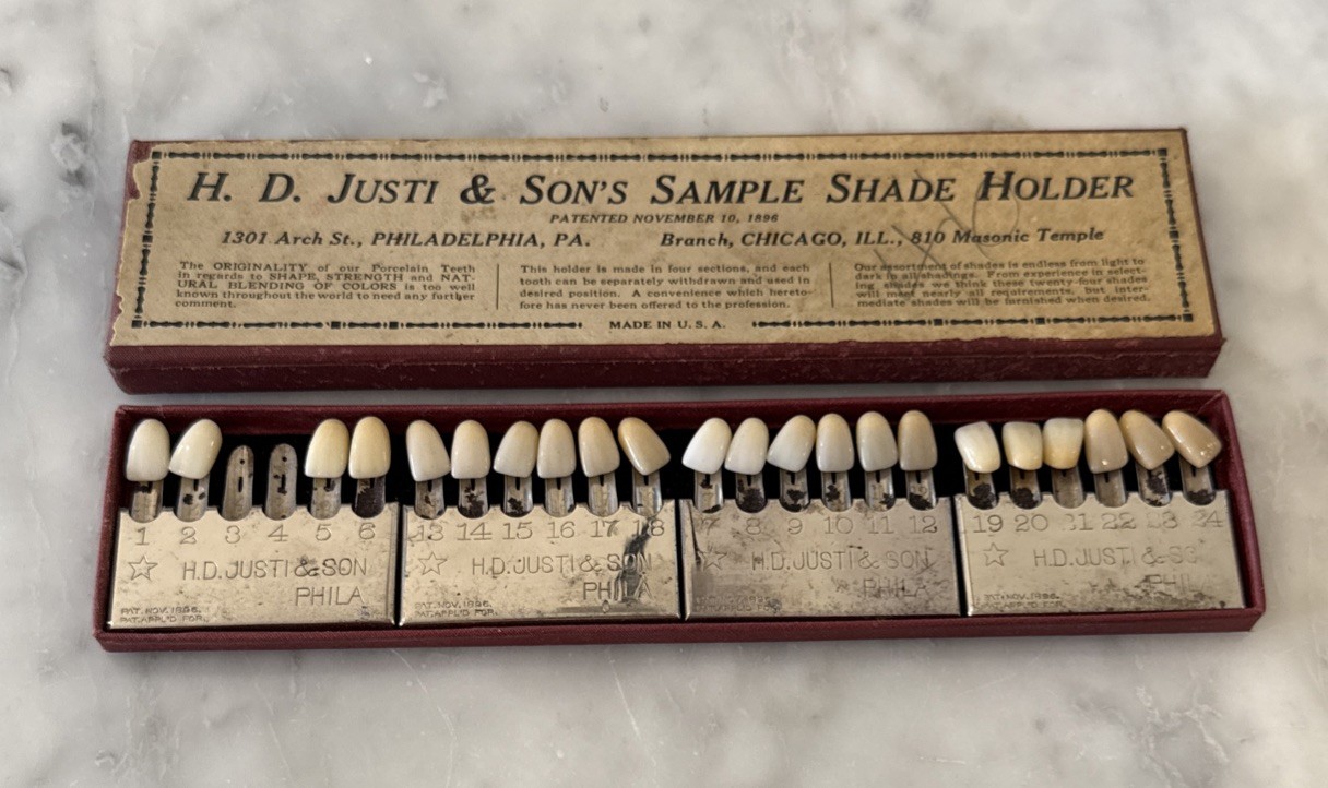 Antique H.D. Justi & Son’s Sample Shade Holder Porcelain Teeth Chicago 1896