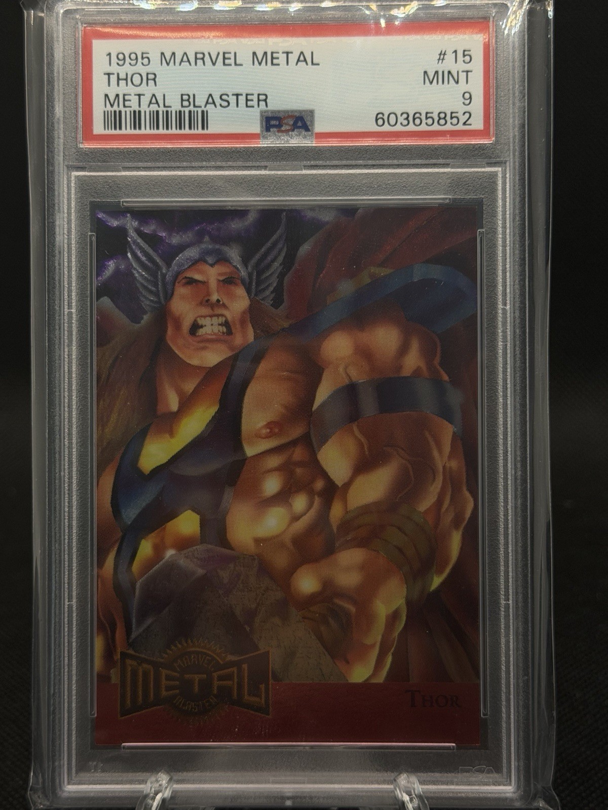1995 FLEER MARVEL METAL THOR GOLD BLASTER PSA 9 VERY LOW POP COUNT