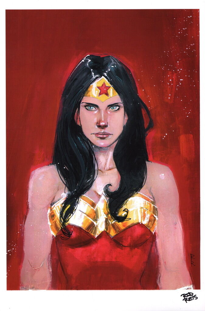 Rod Reis SIGNED DC Comics / JLA Art Print ~ Wonder Woman