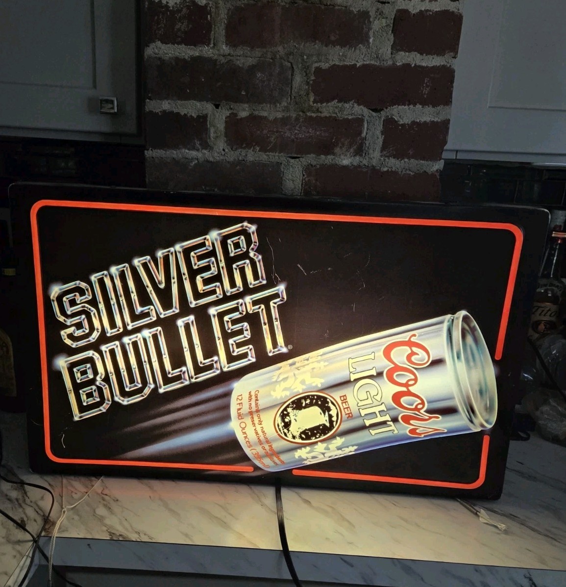 1984 Coors Light Silver Bullet  Lighted Sign Bar Man Cave Advertising Display 