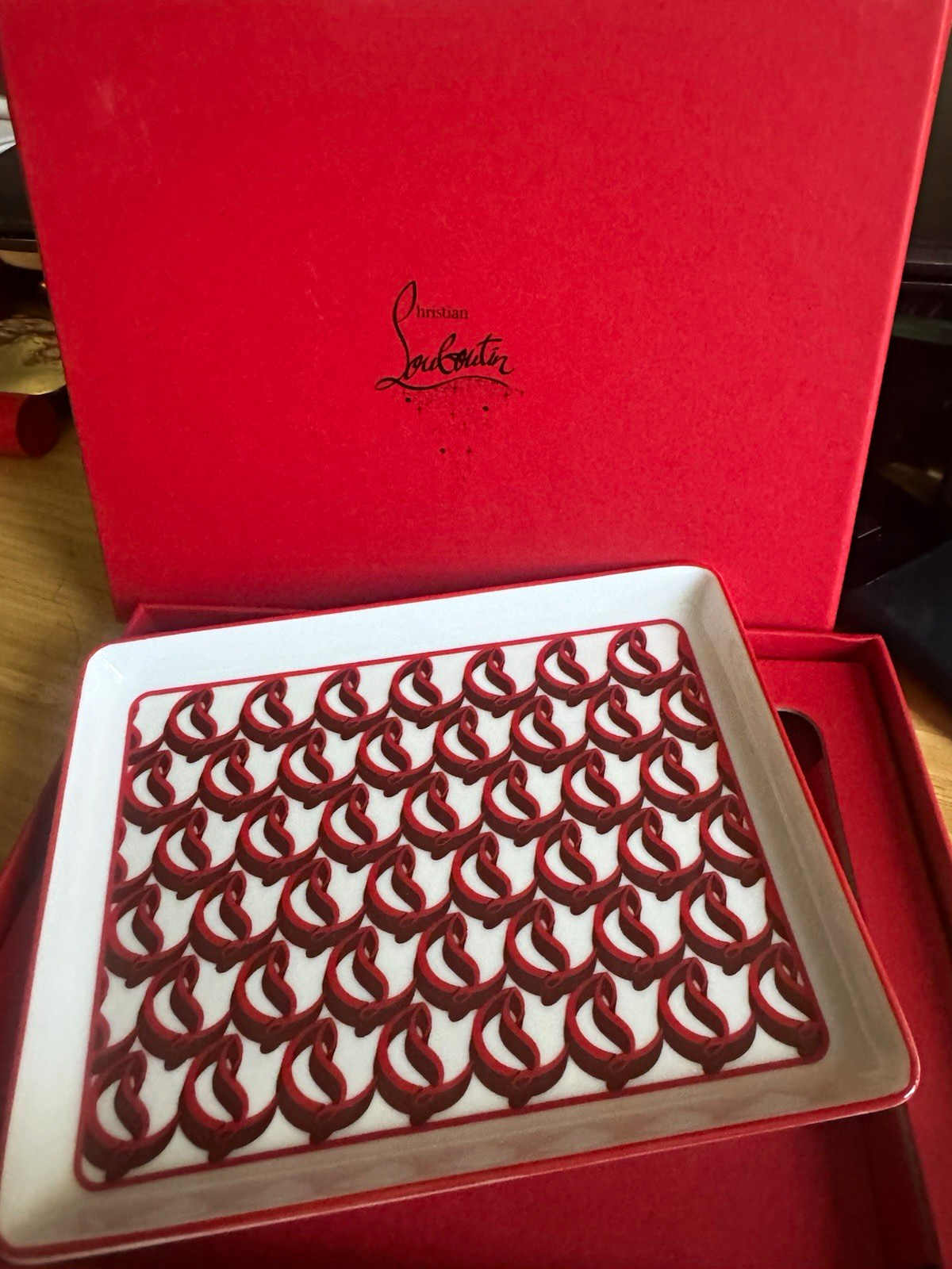Christian Louboutin Holiday Collector Catch- All Tray/Note in Red Box