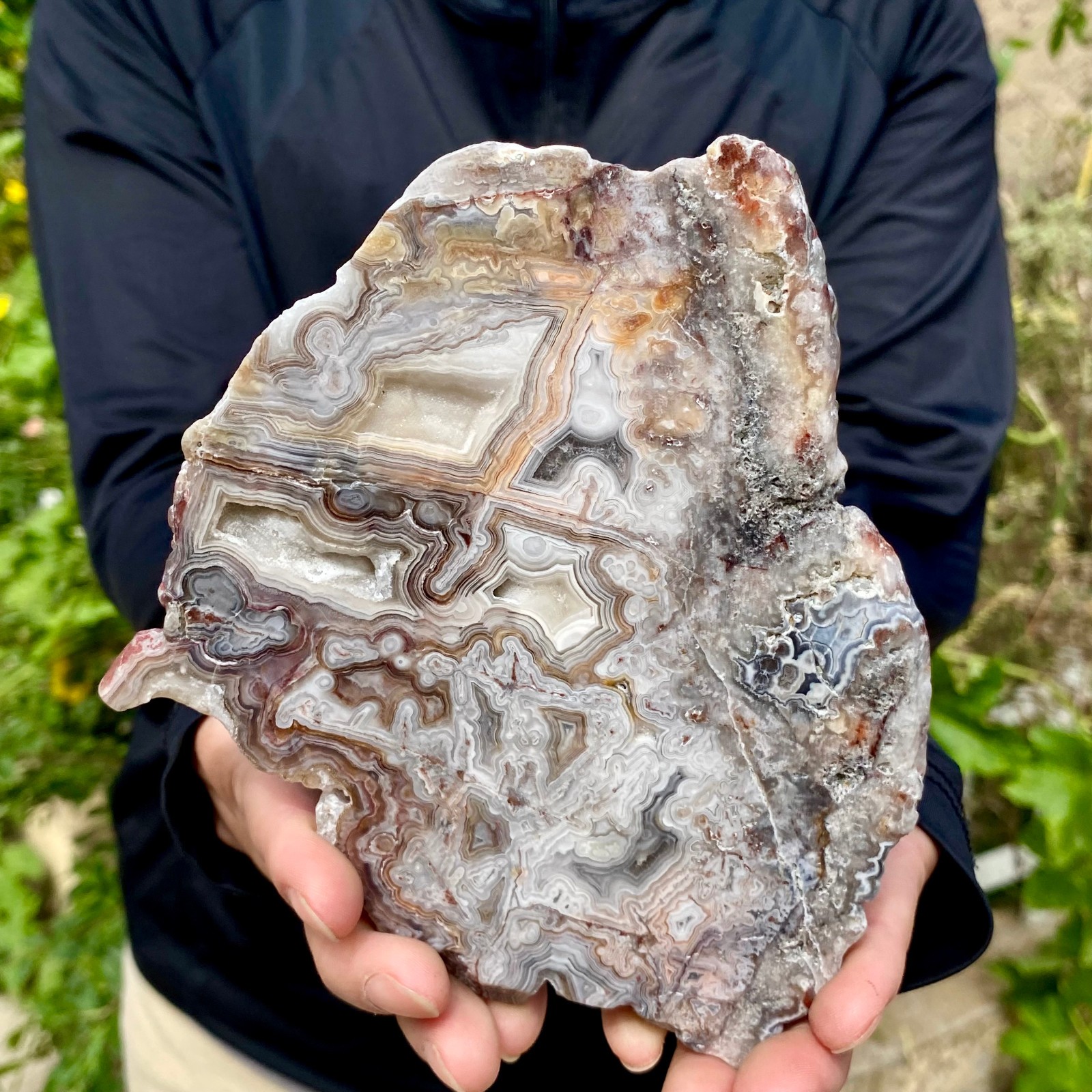 291G Natural Crazy Lace Agate Slab Polished Raw Mineral Specimen Crystal Heali