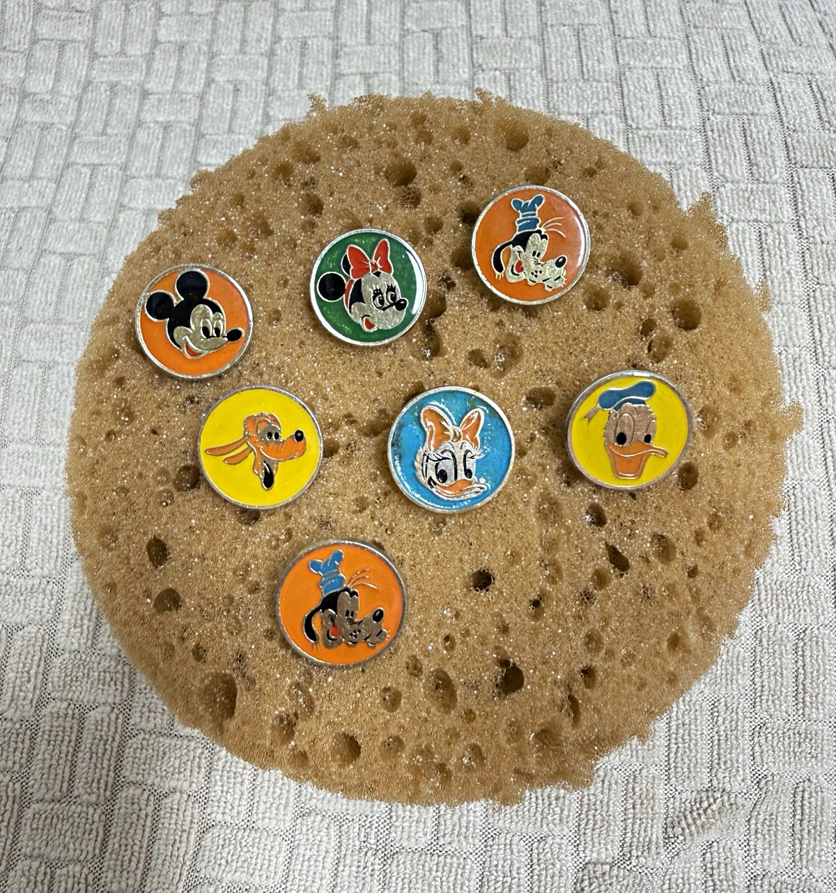 Vintage Walt Disney Productions Stick Pins Lot of 7 - Mickey Minnie Goofy Donald