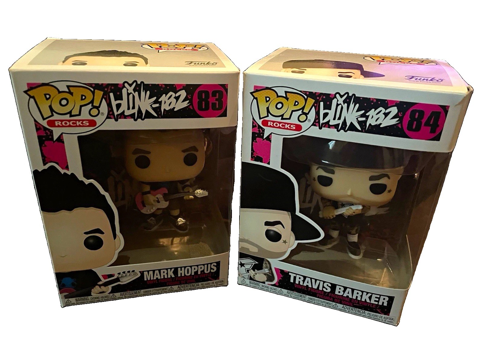 Funko Pop Rocks blink-182 Mark Hoppus #83 & Travis Barker #84 Figures