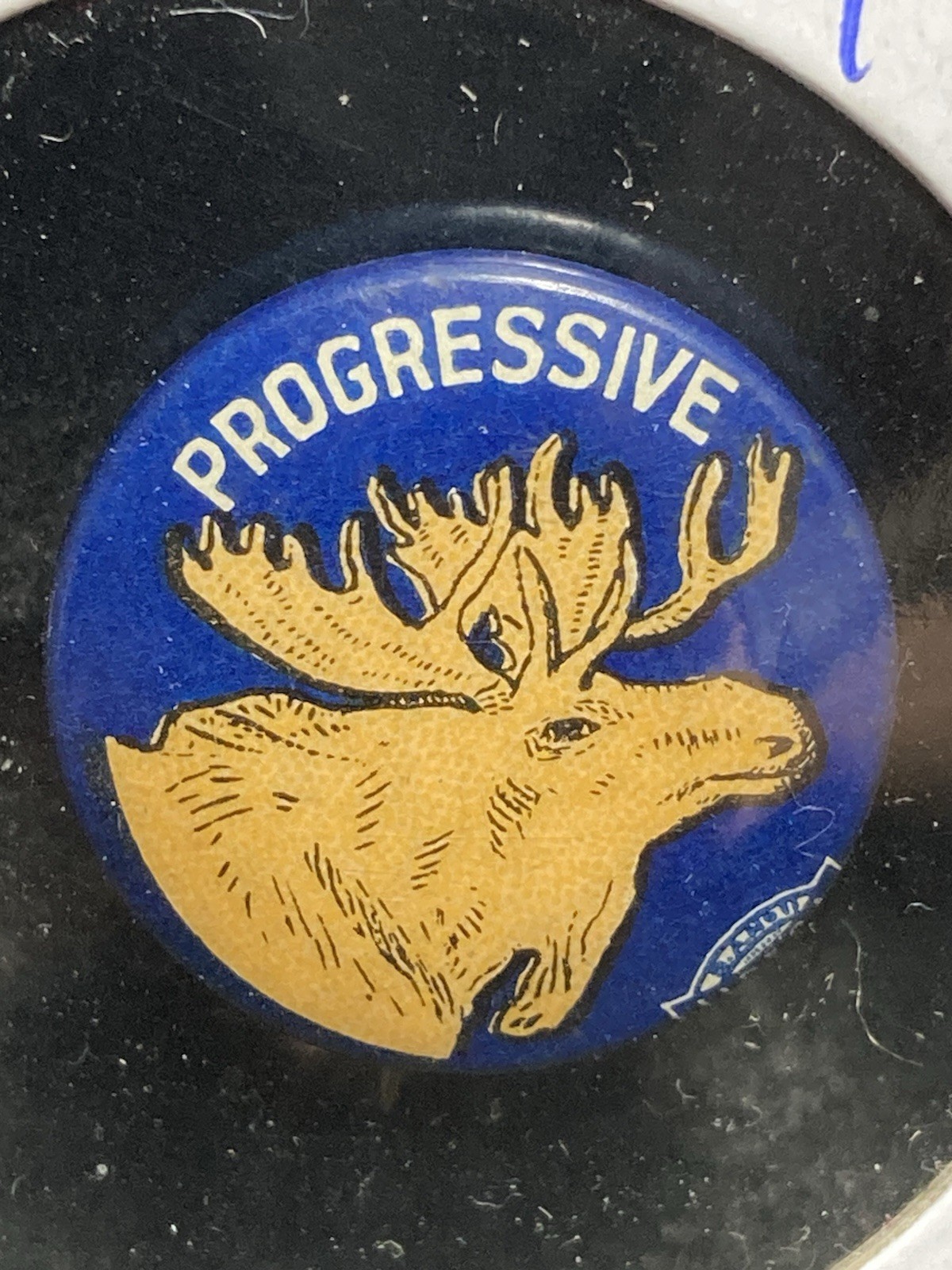 1912 Teddy Roosevelt Progressive Party Bull Moose Pinback Campaign Button- 7/8\
