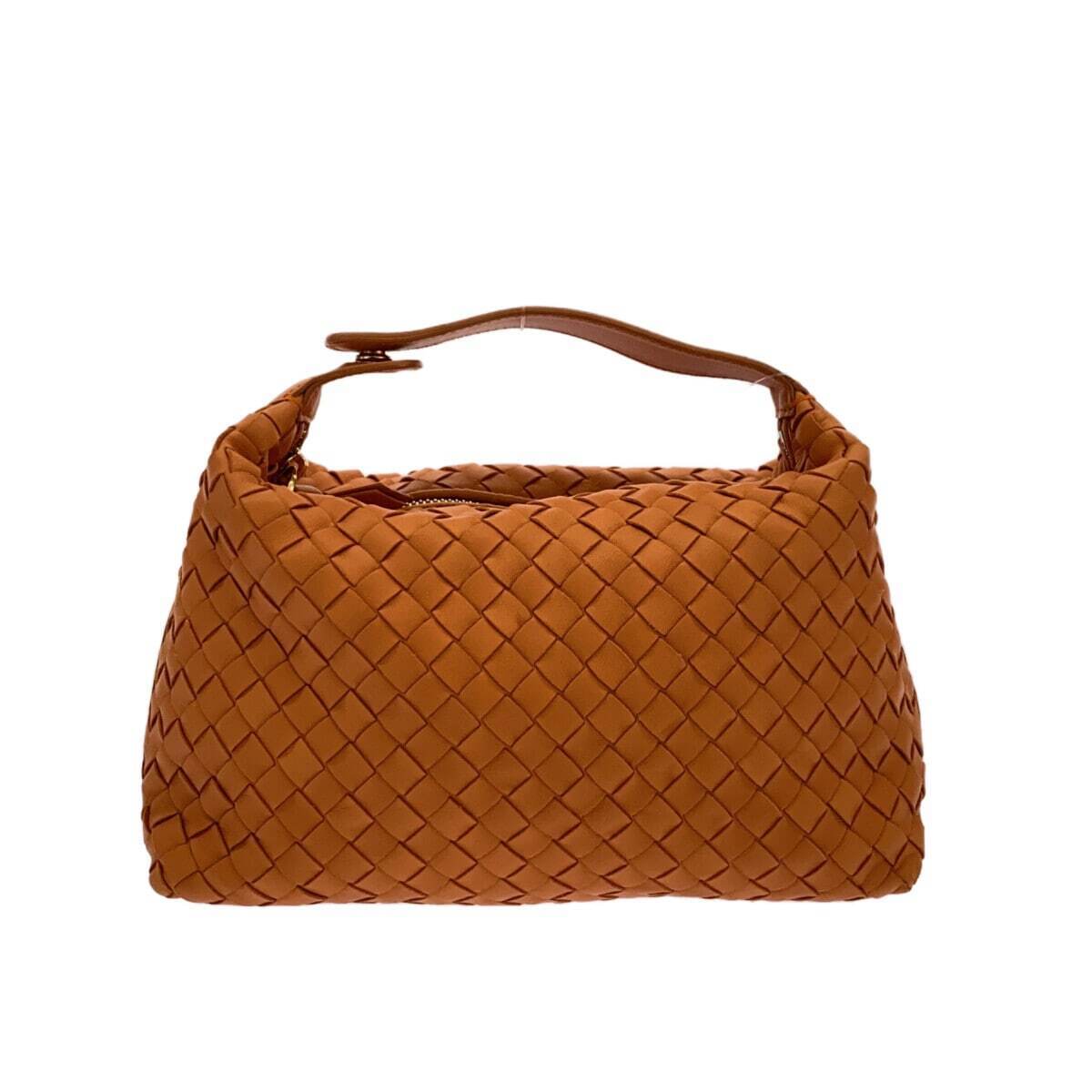 Auth BOTTEGA VENETA Intrecciato 114087 Light Brown Leather - Handbag