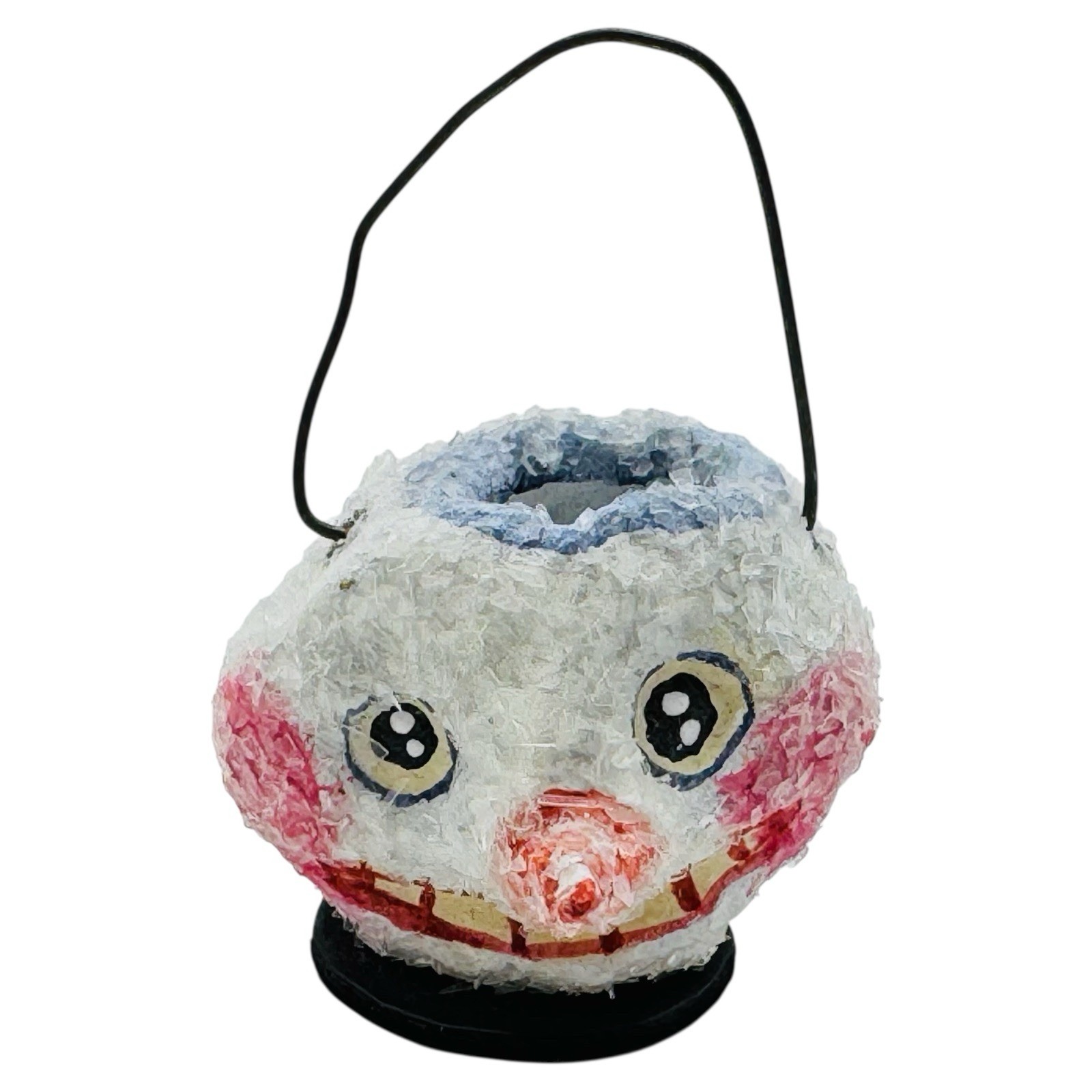 Vintage Miniature Snowman Halloween Bucket Poliwoggs SIGNED DAVID & VIC RARE 2”