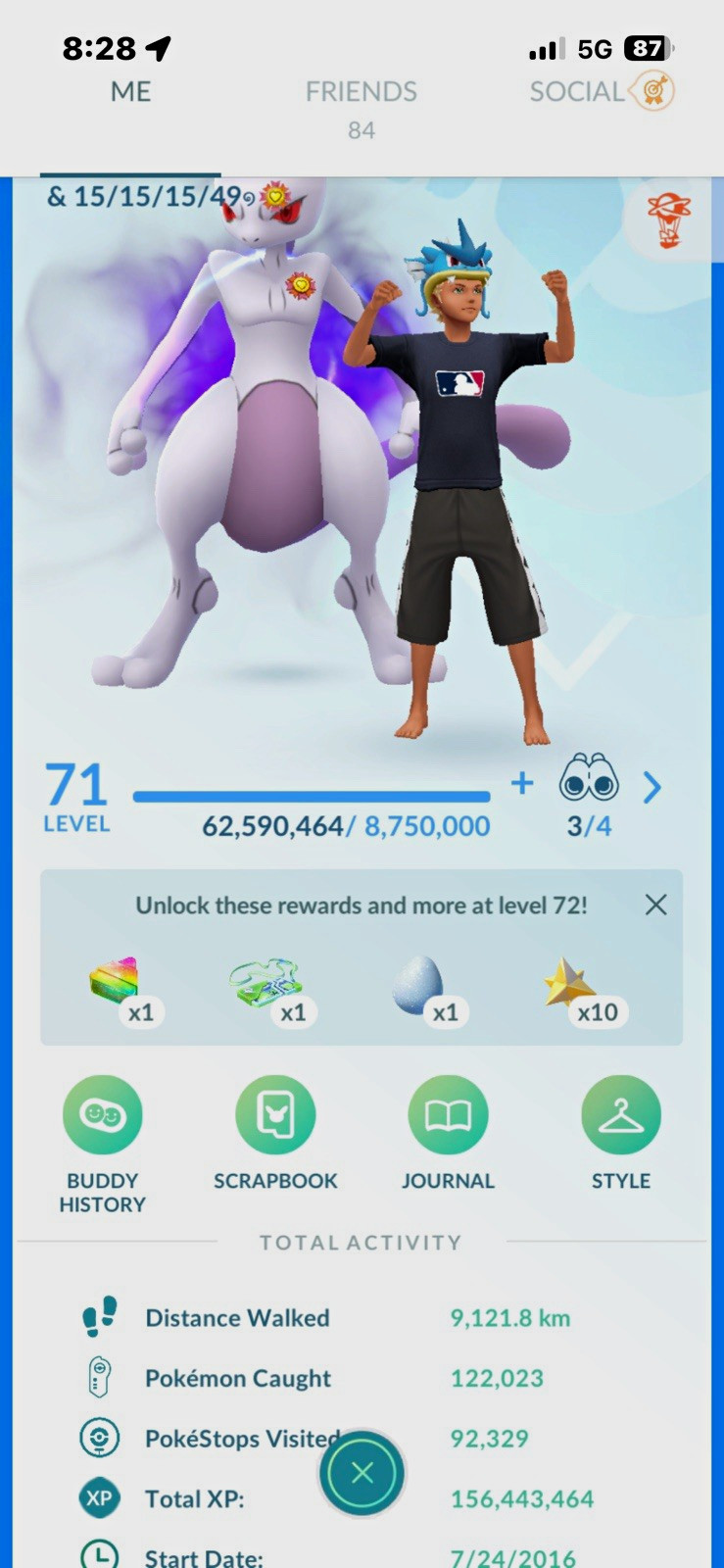 Pokémon GO Level 71 Game Account 1400+ 4star legacy 2016