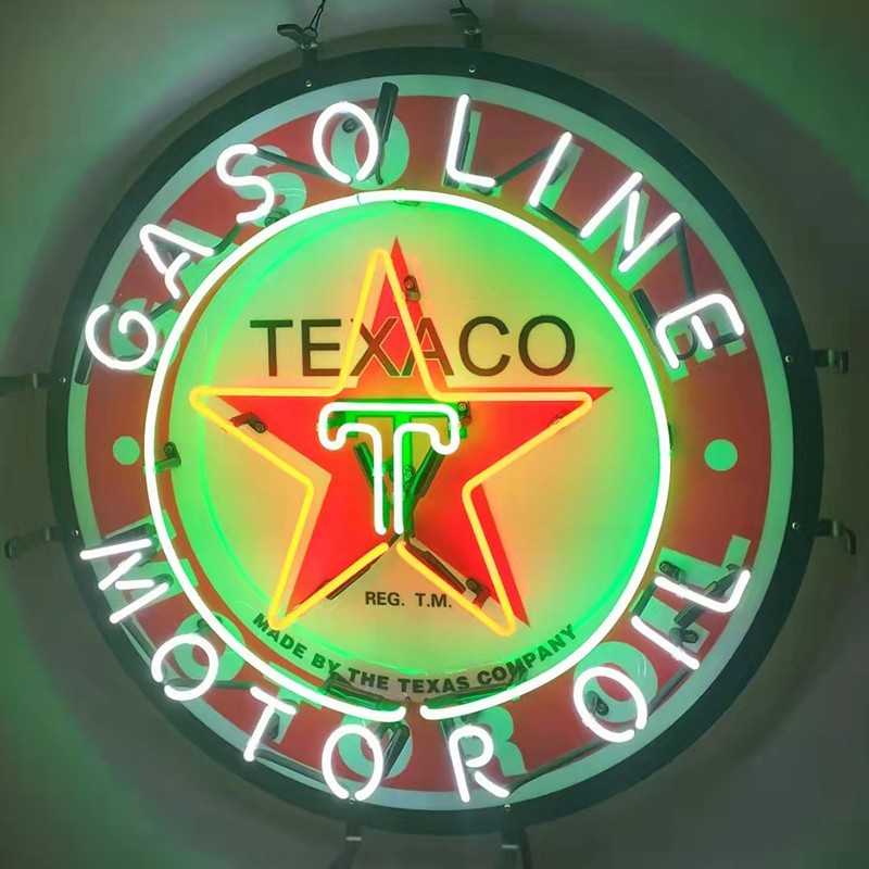 US STOCK Texaco Motor Oil Gasoline Neon Sign 24