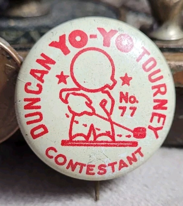 Vintage DUNCAN YO YO TOURNEY CONTESTANT Pinback Button 1950s