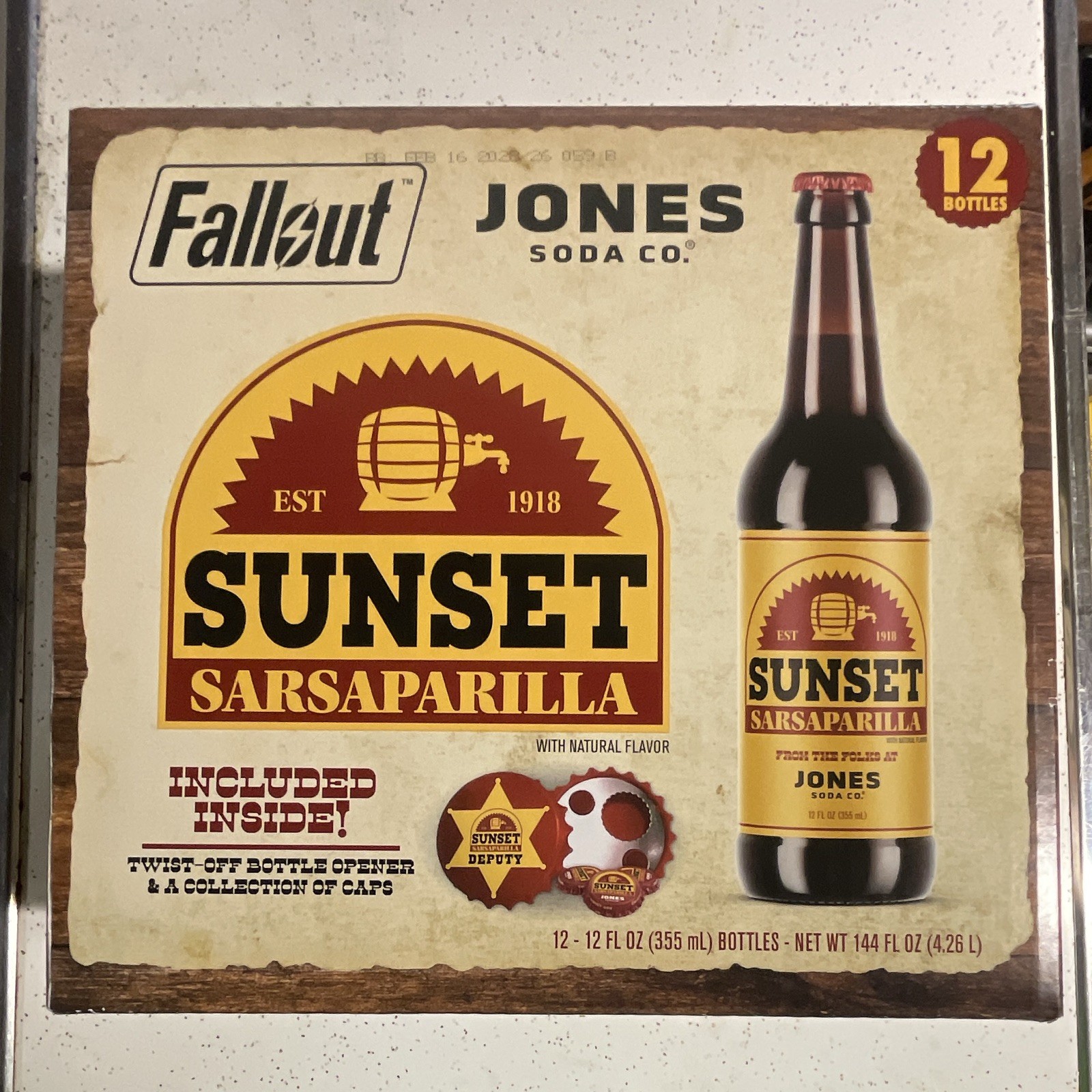 Jones Soda Co Fallout - Sunset Sarsaparilla Case of 12 Bottles Limited Edition