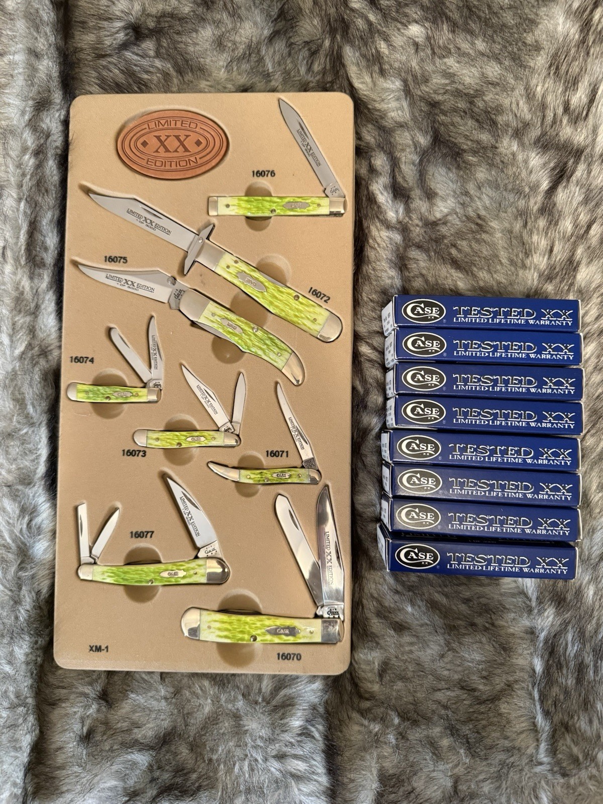 CASE XX Limited Edition 2004 Key Lime Bone 8 Knife Set With Case Display Insert