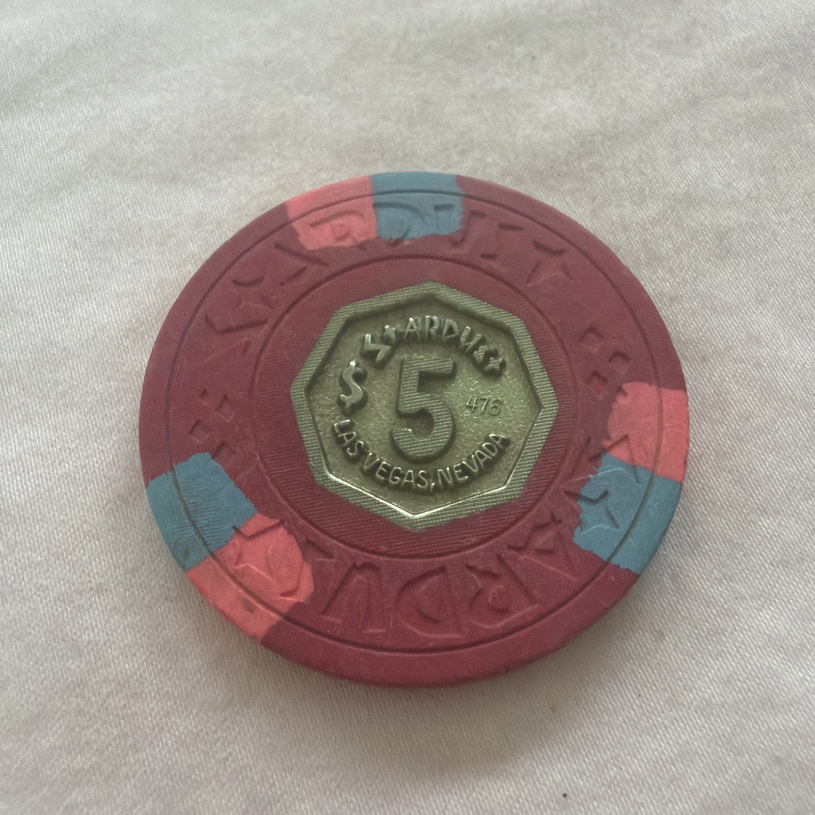 Stardust Hotel $5 Casino Chip Rare Obsolete Las Vegas Nevada 1970s