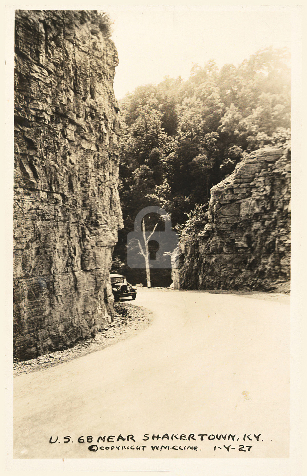 U.S. 68 near Shakertown, KY 1927  RPPC Photo Postcard Copy