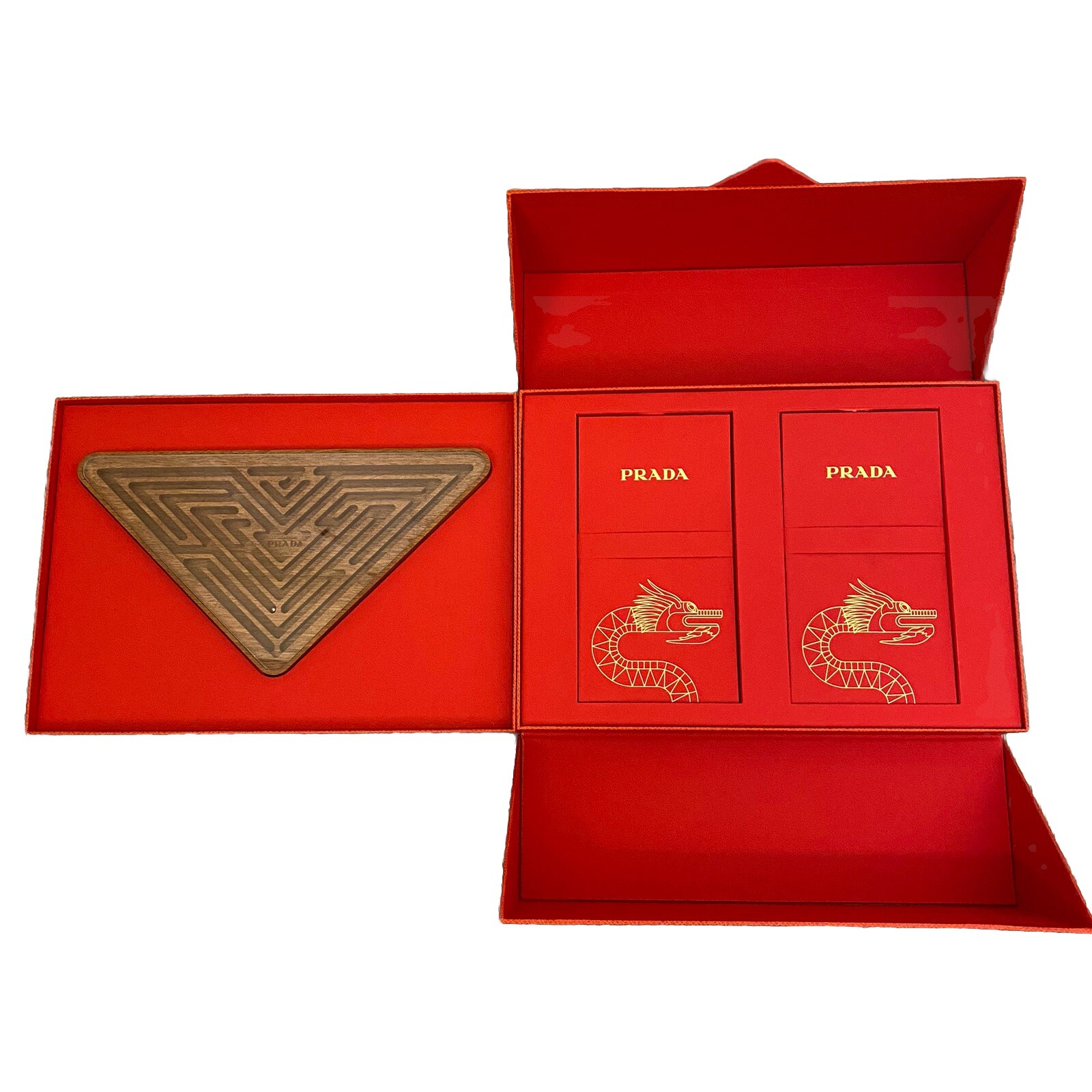Prada 2024 Year of Dragon Premium Gift Box - Wooden Maze And Envelops