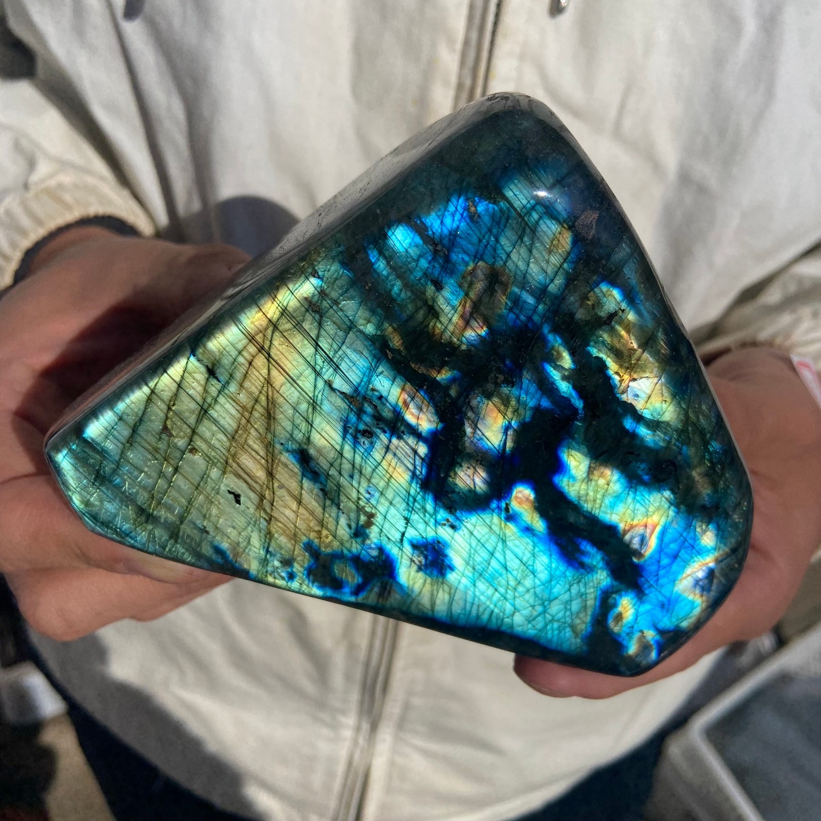 2.6lb Natural Labradorite Quartz Crystal Freeform Mineral Specimen Healing