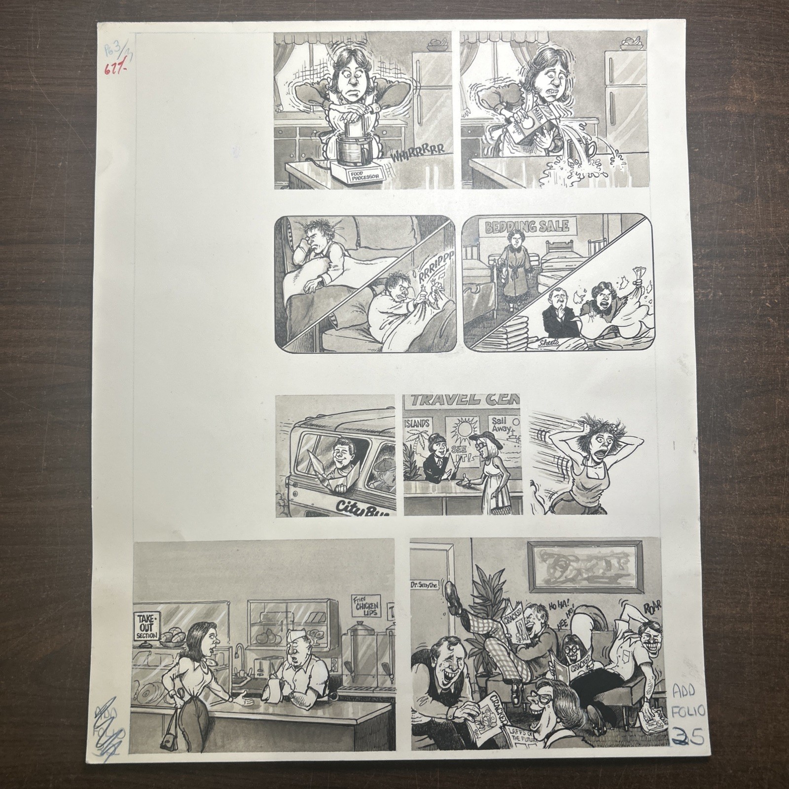 CRACKED Magazine Original Comic Art Samuel Sam S.B. Whitehead Large 21x15 Mad 02