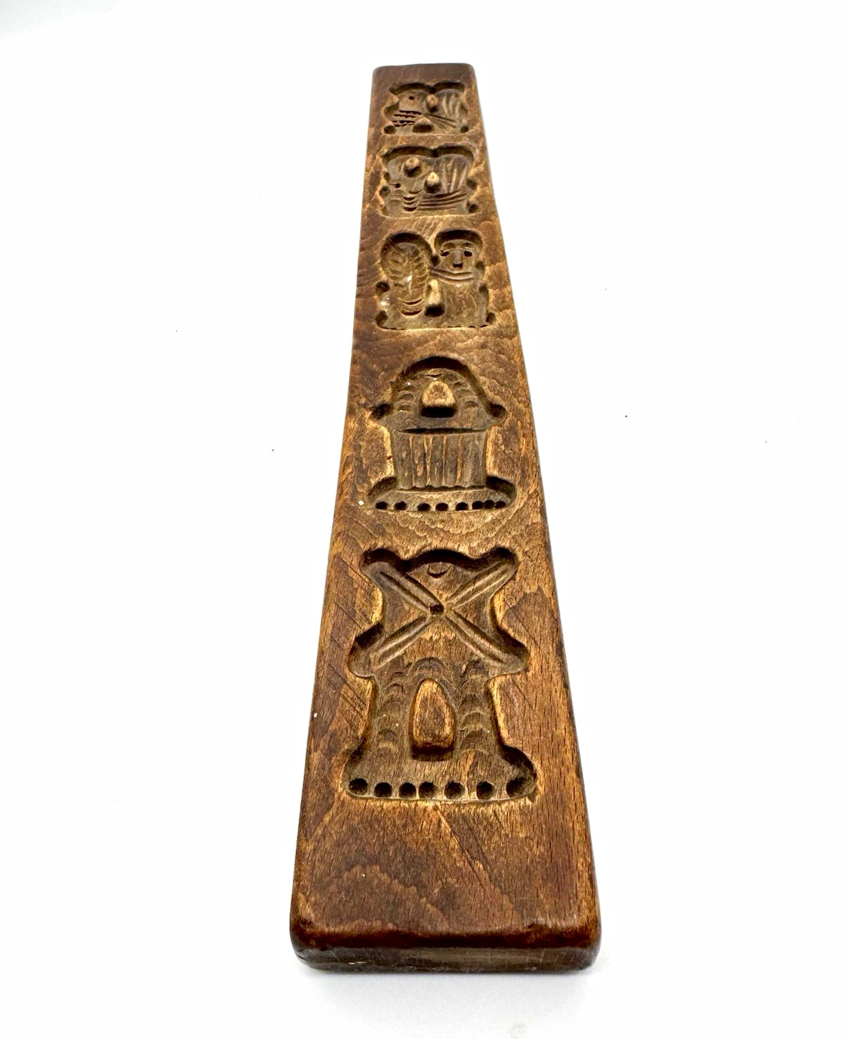 Vintage Dutch Speculaas Cookie Candy Mold Wood Carved Folk Art 5 Designs 15.5”