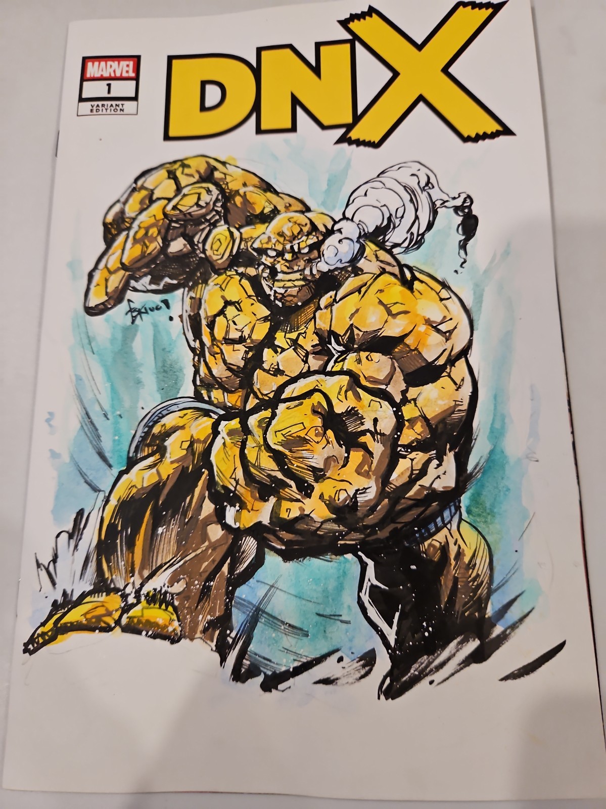 DNX #1 BLANK COVER THE THING Fantastic Four ORIGINAL ART SKETCH ESKIVO
