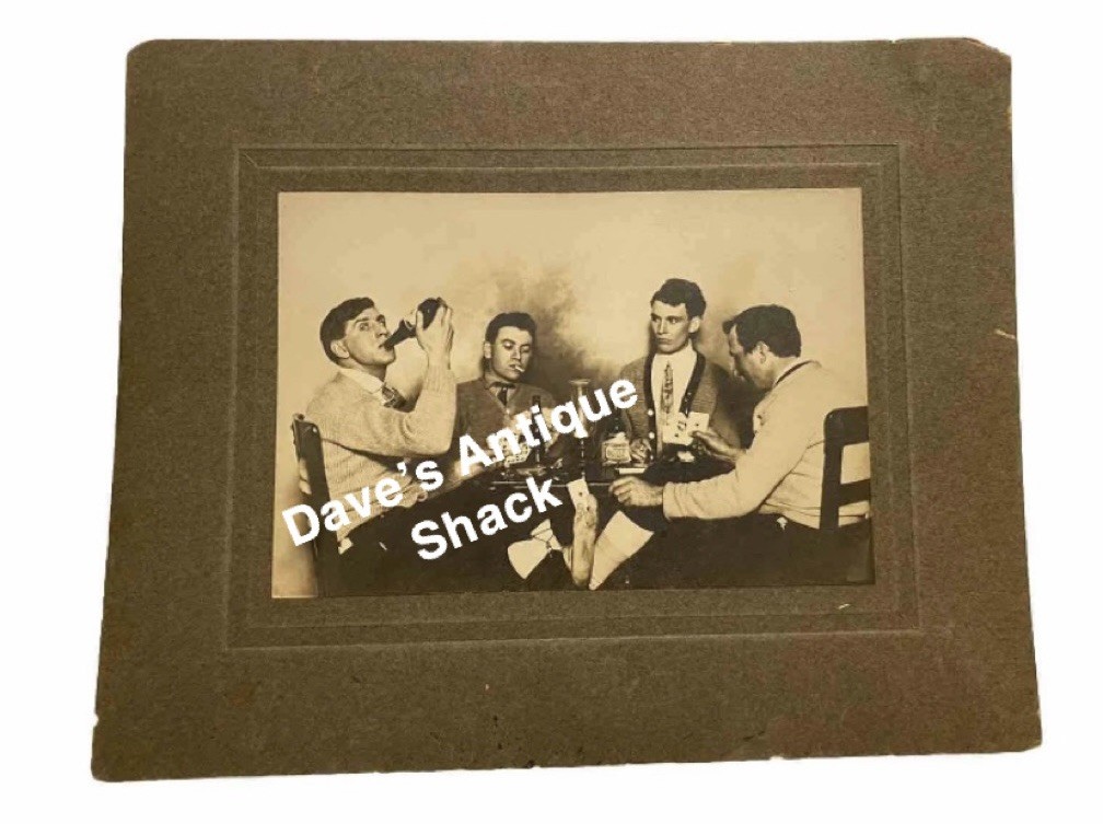 Antique Cabinet Card Photograph - Cheating - Card Game - Poker - Gambling - Rare