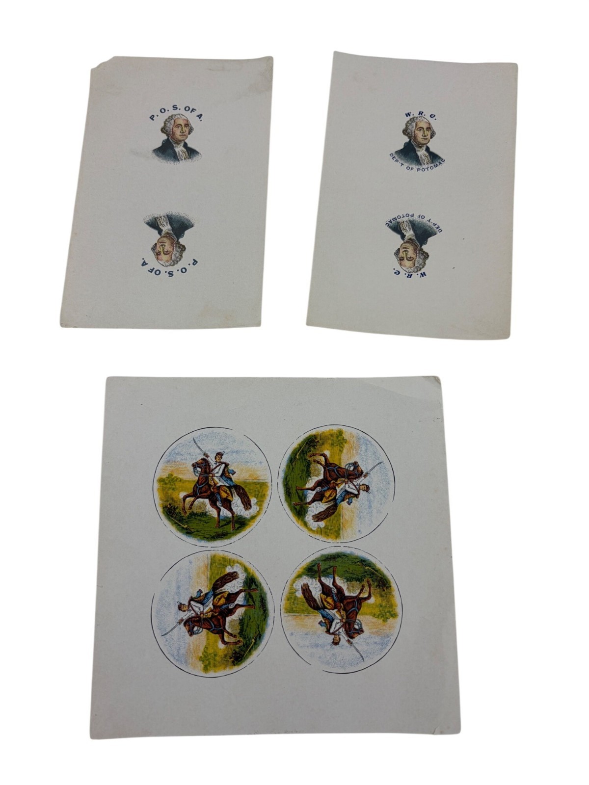Antique Fraternal Ephemera P.O.S. of A WRC Potomac Badge Insert Lot 3pc Patrioti