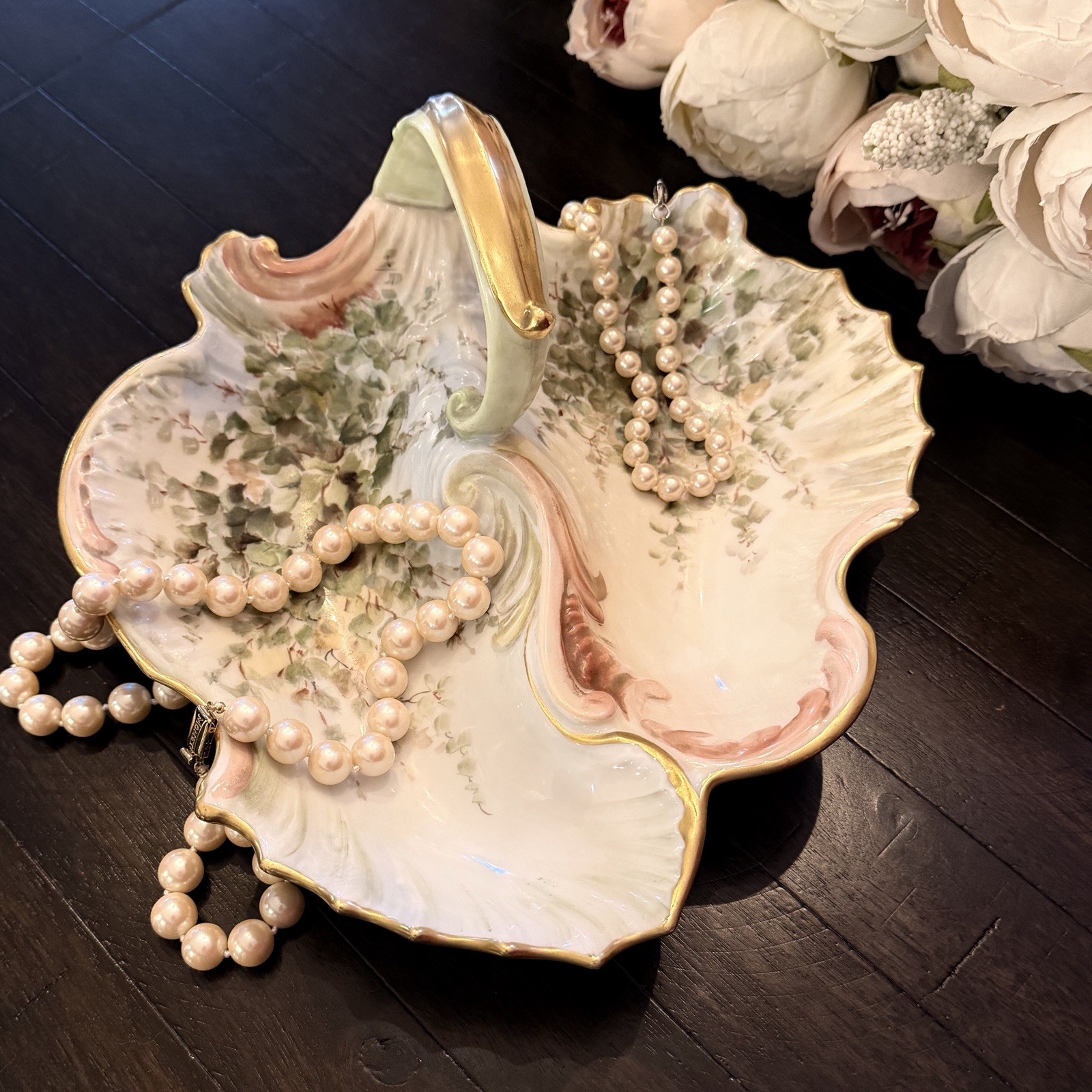 Antique Victorian Limogesporcelain divided serving dish, circa late 1800s