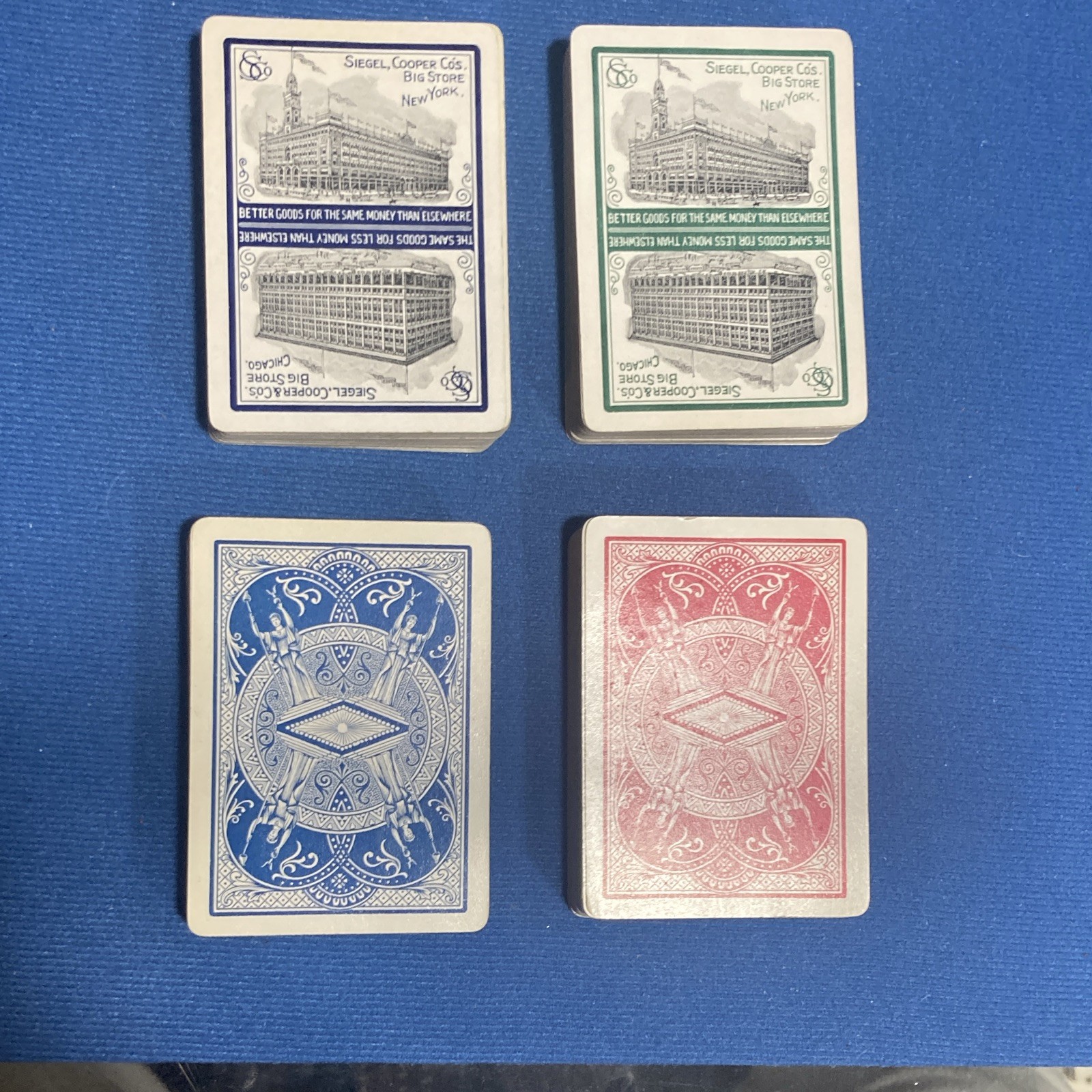 Vintage Siegel-Cooper Co. Advertising Playing Cards Lot of 4 Decks 1900-1904
