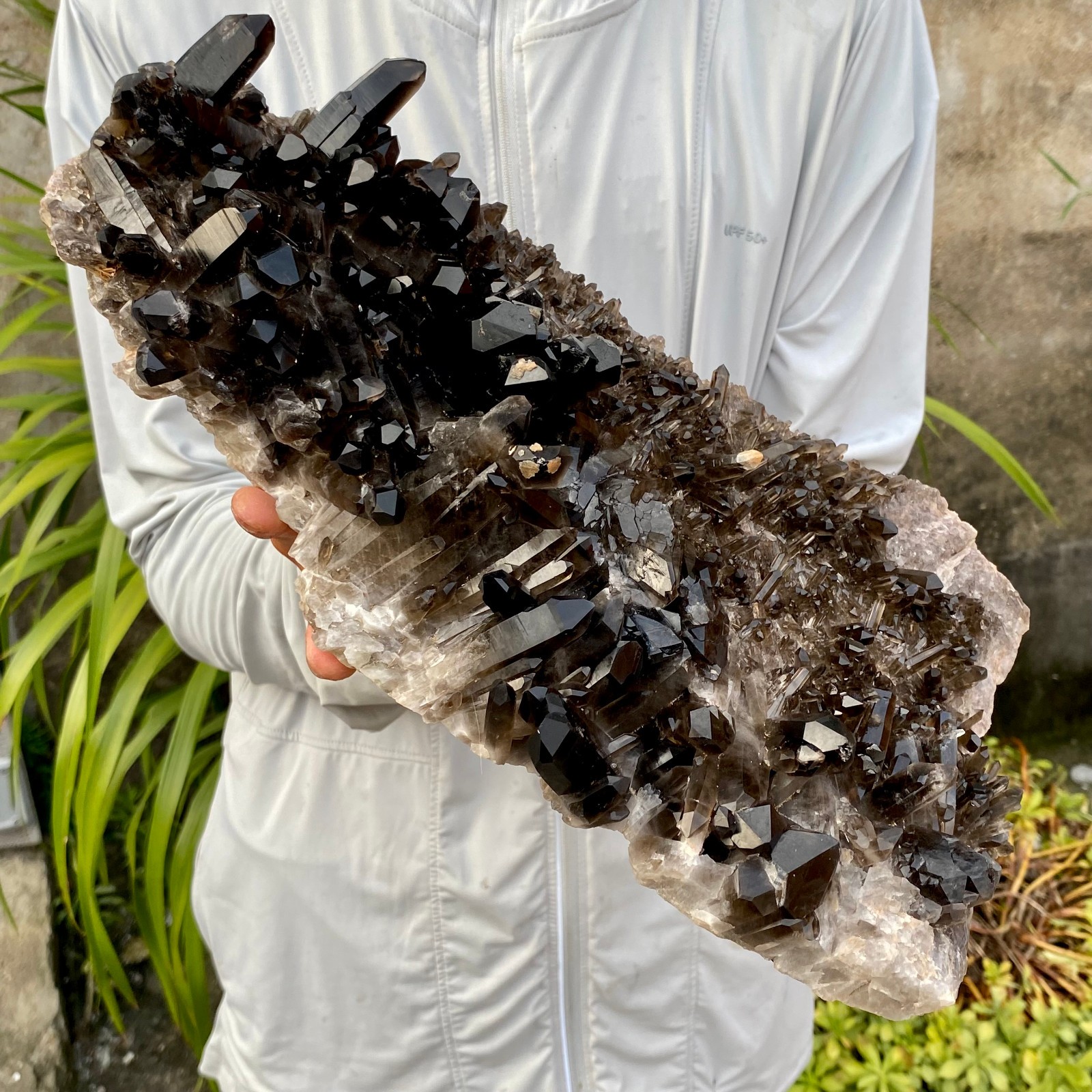 9.59LB Natural smoky black quartz cluster crystal mineral specimen healing