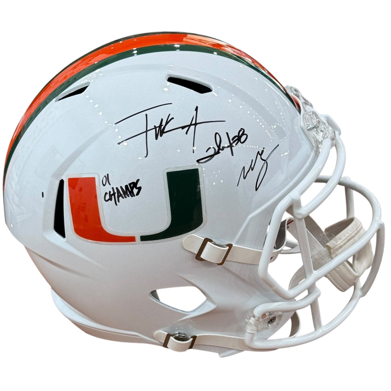 2001 Miami Hurricanes Running Backs Autographed (Speed) Deluxe Full-Size Replica