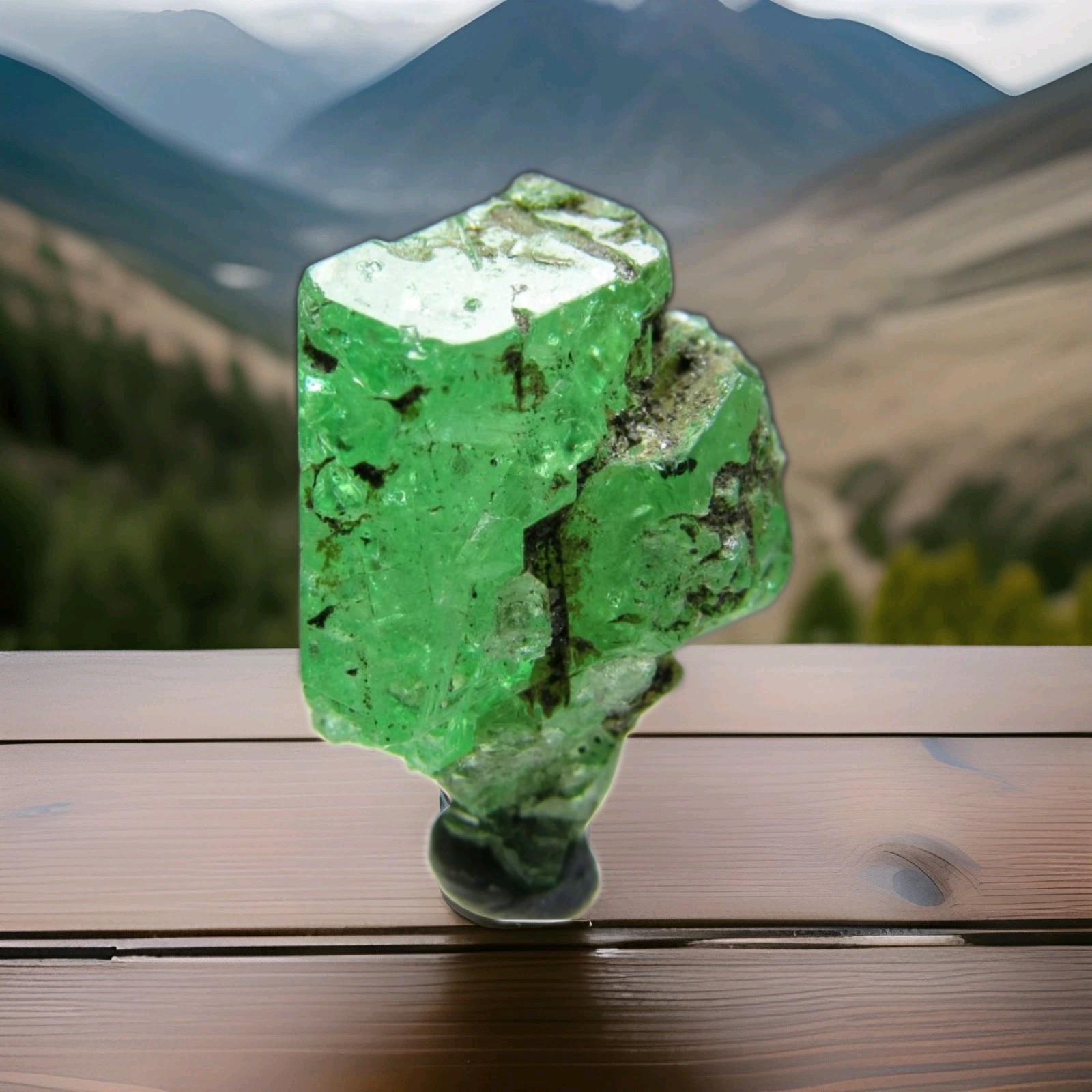 Extremely RARE Etched GEM TSAVORITE GROSSULAR GARNET CRYSTAL 4+cts TANZANIA