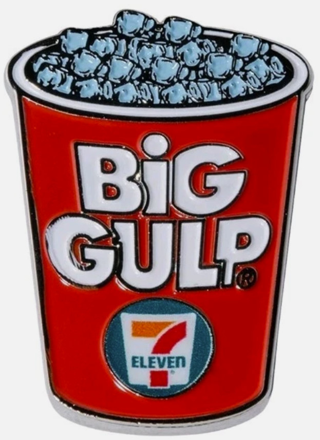 7-Eleven Big Gulp Fountain Drink Enamel Lapel Pin - Retro Soda Cup Icon NEW