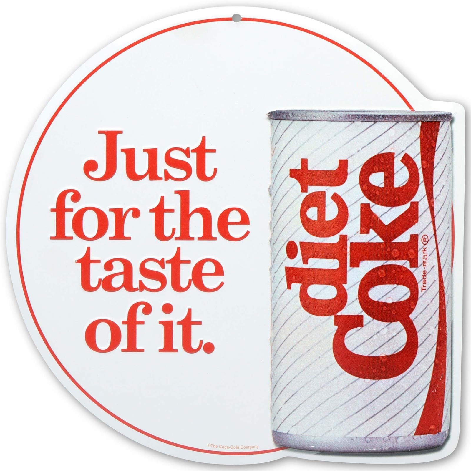 Vintage Style Layered Metal Sign - Diet Coke Just for the Taste Decor