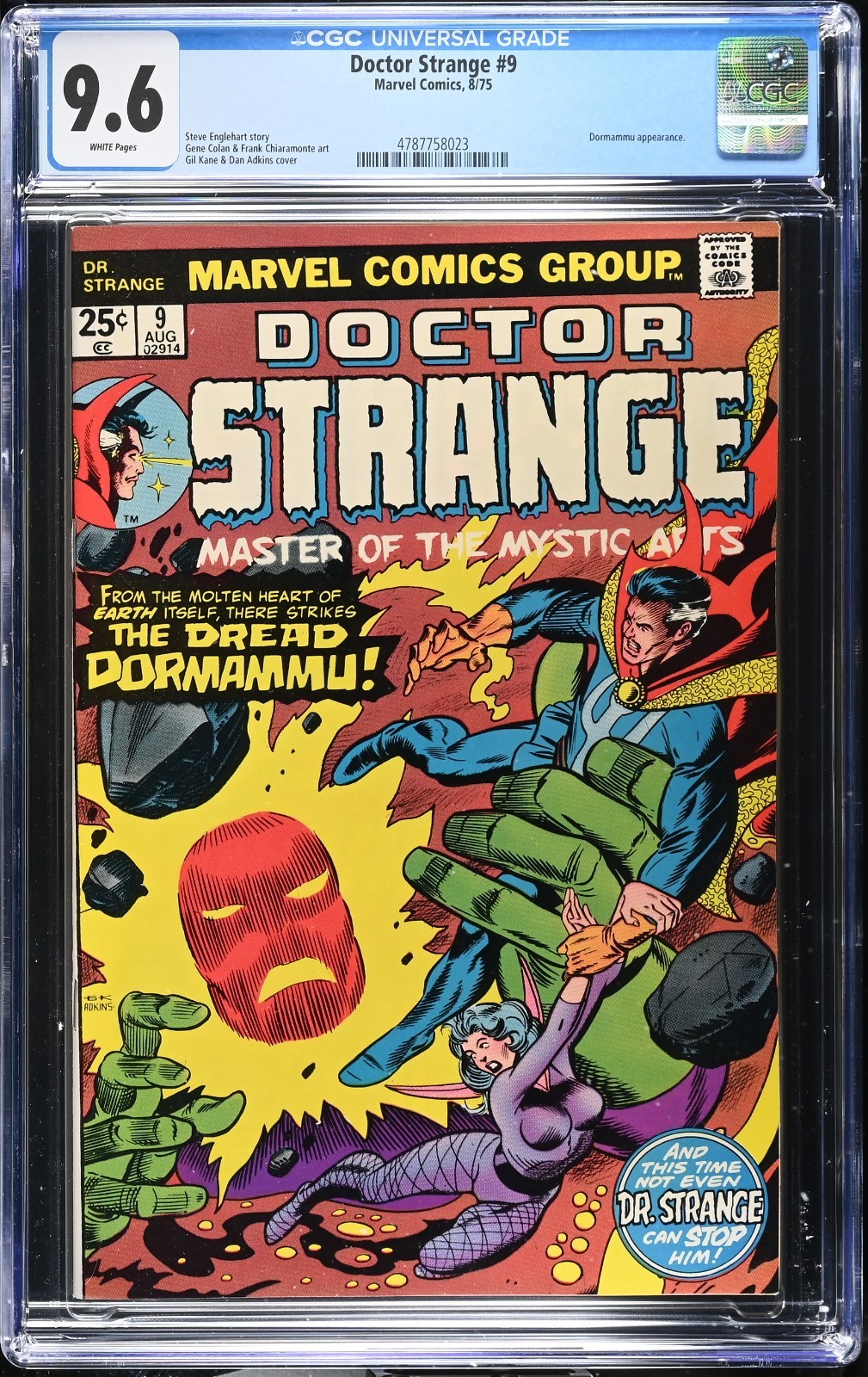 🔮 Doctor Strange #9 CGC 9.6 WP Marvel 1975 Gil Kane Dormammu Cover