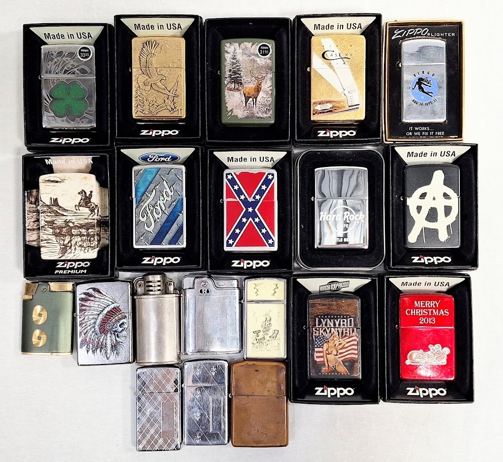 Lot of 20 Vintage & Modern Lighters Zippo & Ronson USED & UNUSED (11110325)