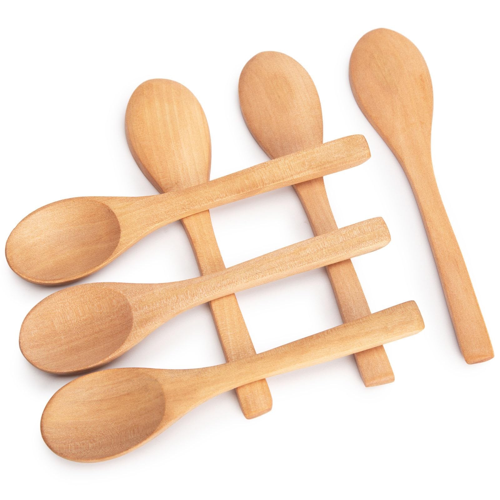 HANSGO Small Wooden Spoons, 6PCS Wooden Spoons for Eating Honey Coffee Tea Jam B HANSGO Small Wooden Spoons, 6PCS Wooden Spoons for Eating Honey Coffee Tea Jam B