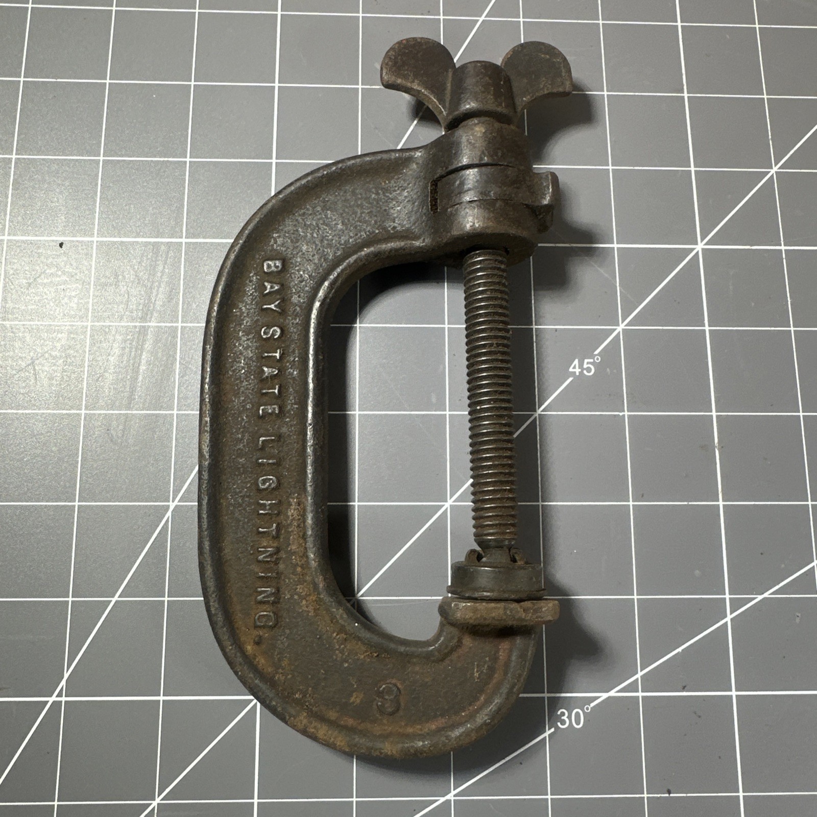Rare Bay State Lightning No. 3 C Clamp Patent 1906 Made In USA Antique Rare Bay State Lightning No. 3 C Clamp Patent 1906 Made In USA Antique