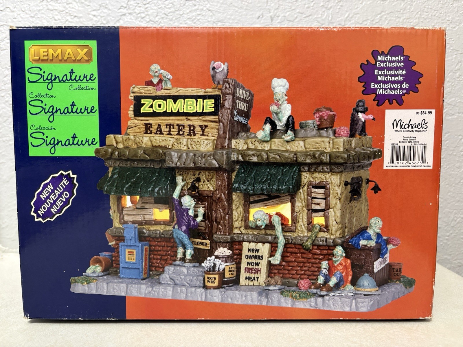NEW Lemax Spooky Town Zombie Eatery 45673 Lighted Halloween Building 2014