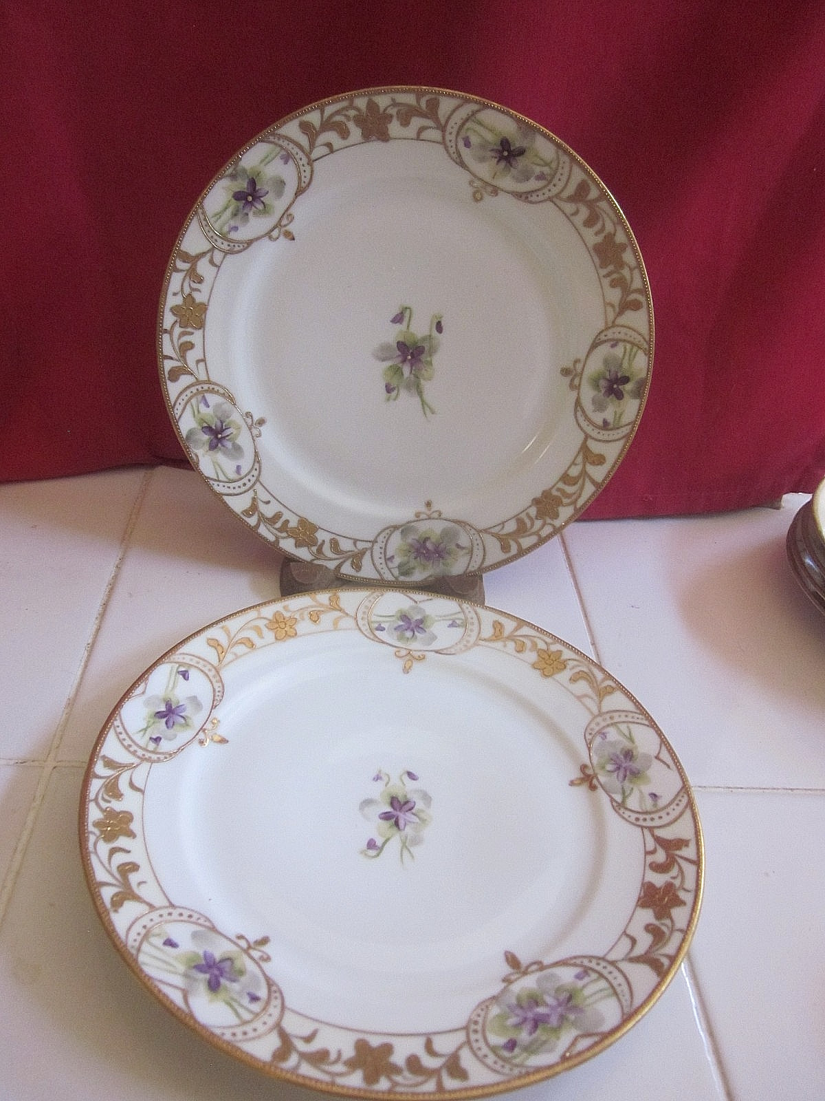 Vintage pair hand painted Nippon 71/2\