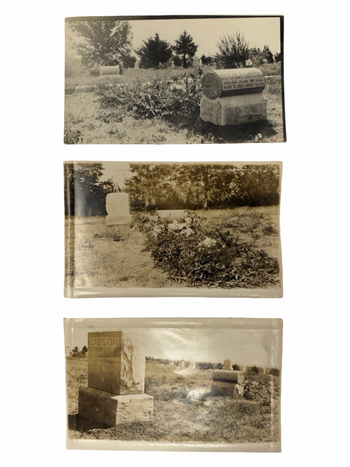 Tekamah Nebraska Cemetery RPPC Lot Agnew Hamblin Gravestone Liberty Studio