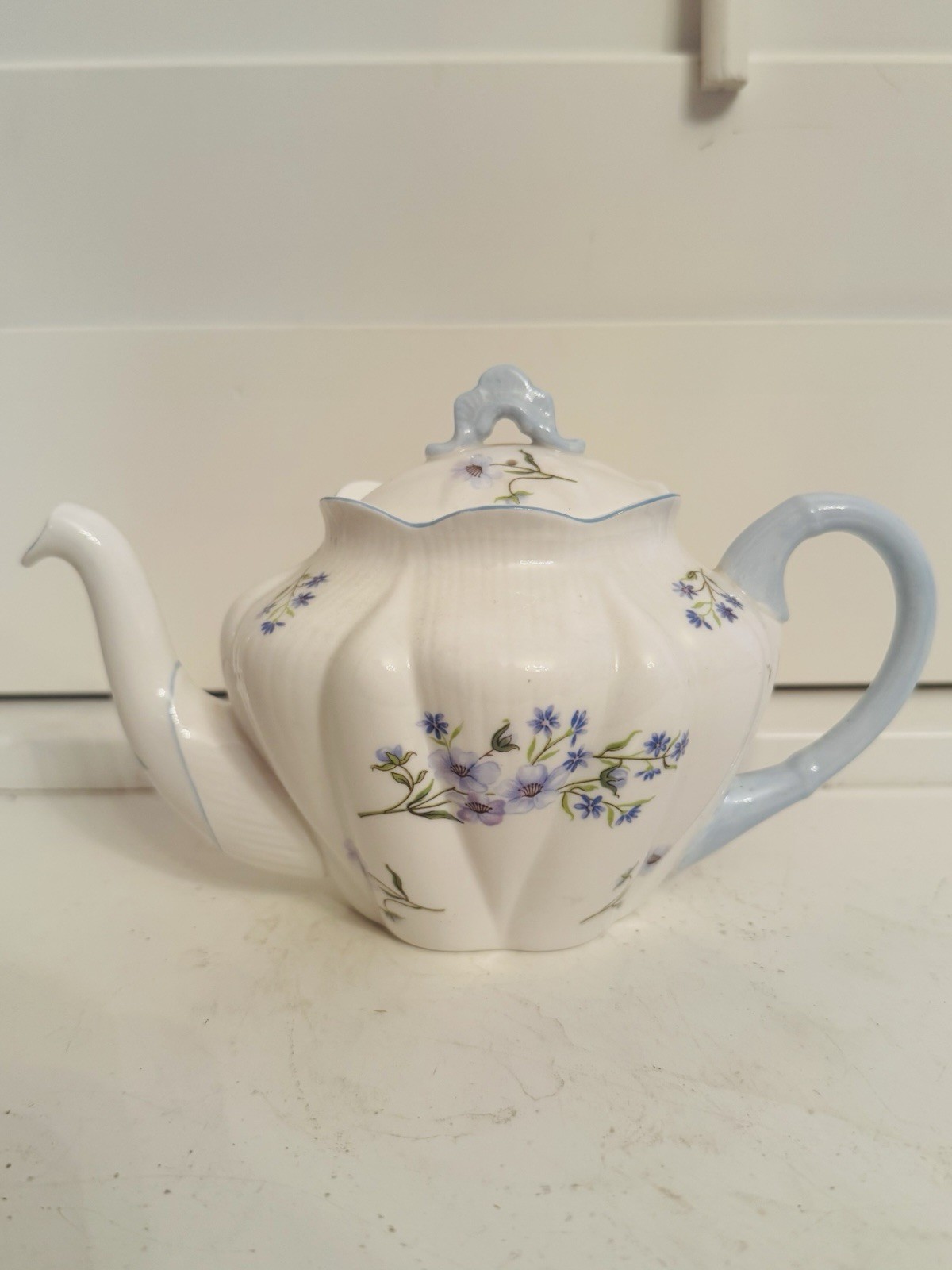 Vintage Shelley Teapot Blue Rock Fine Bone China