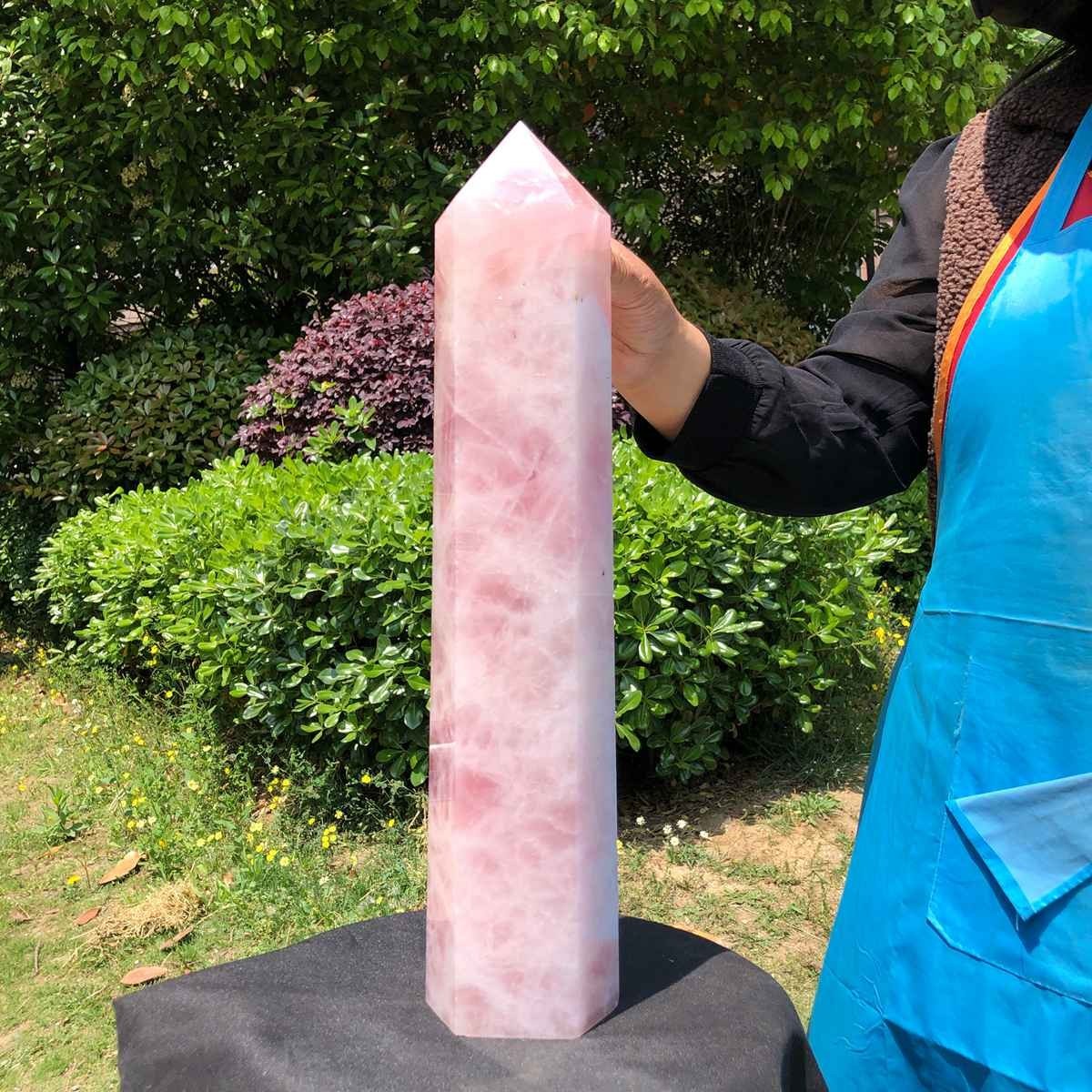 14.52LB Large Natural pink rose quartz obelisk crystal tower point healing