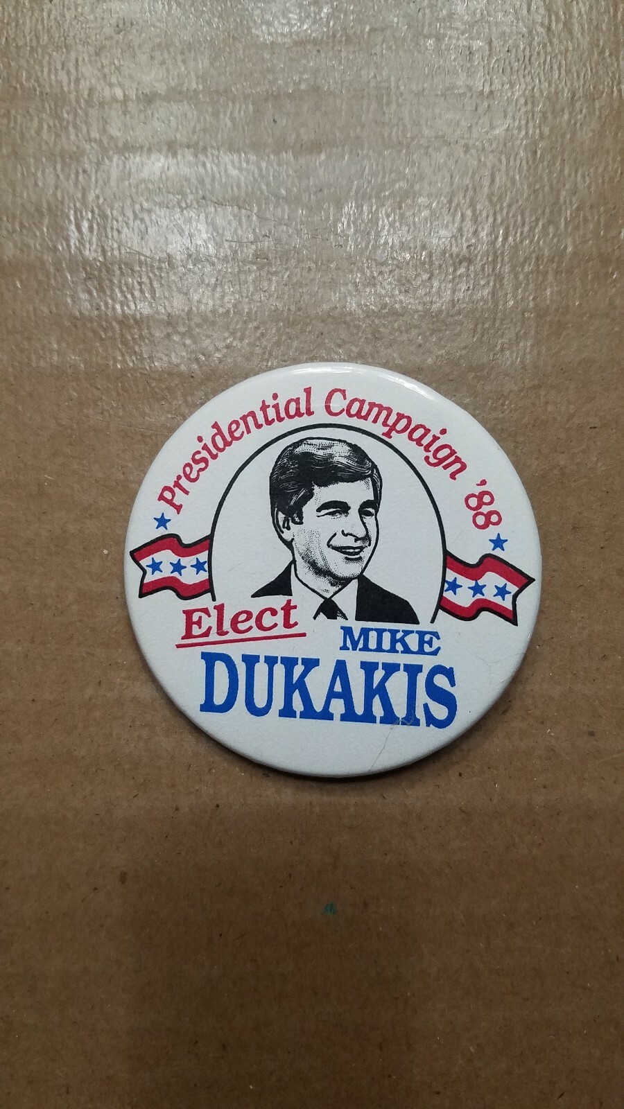 Michael Mike Dukakis 1988 Presidential Campaign pin button 