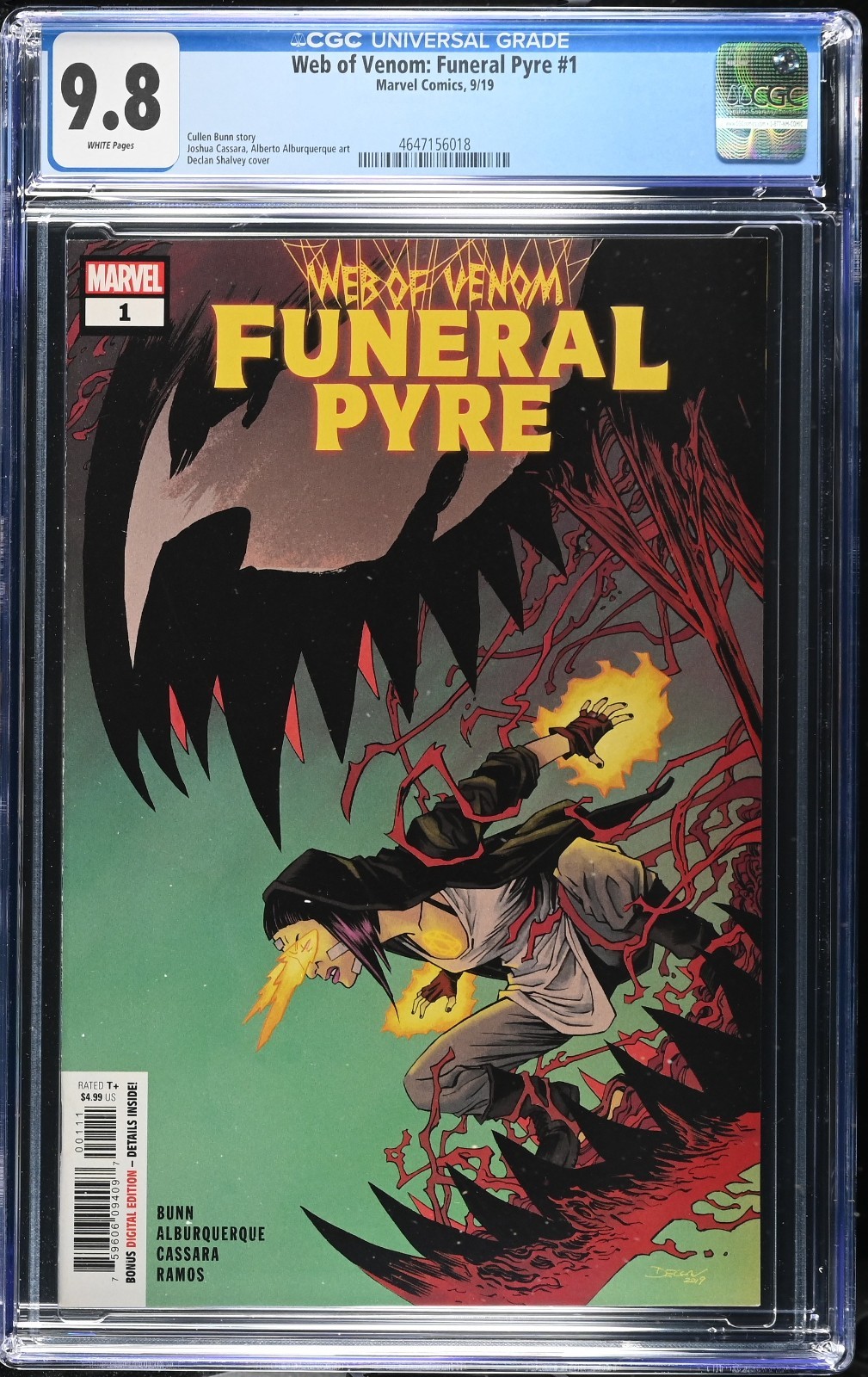 Web of Venom: Funeral Pyre #1 CGC 9.8 WP NM/MT Marvel 2019 Nice Shalvey Cover 🎯