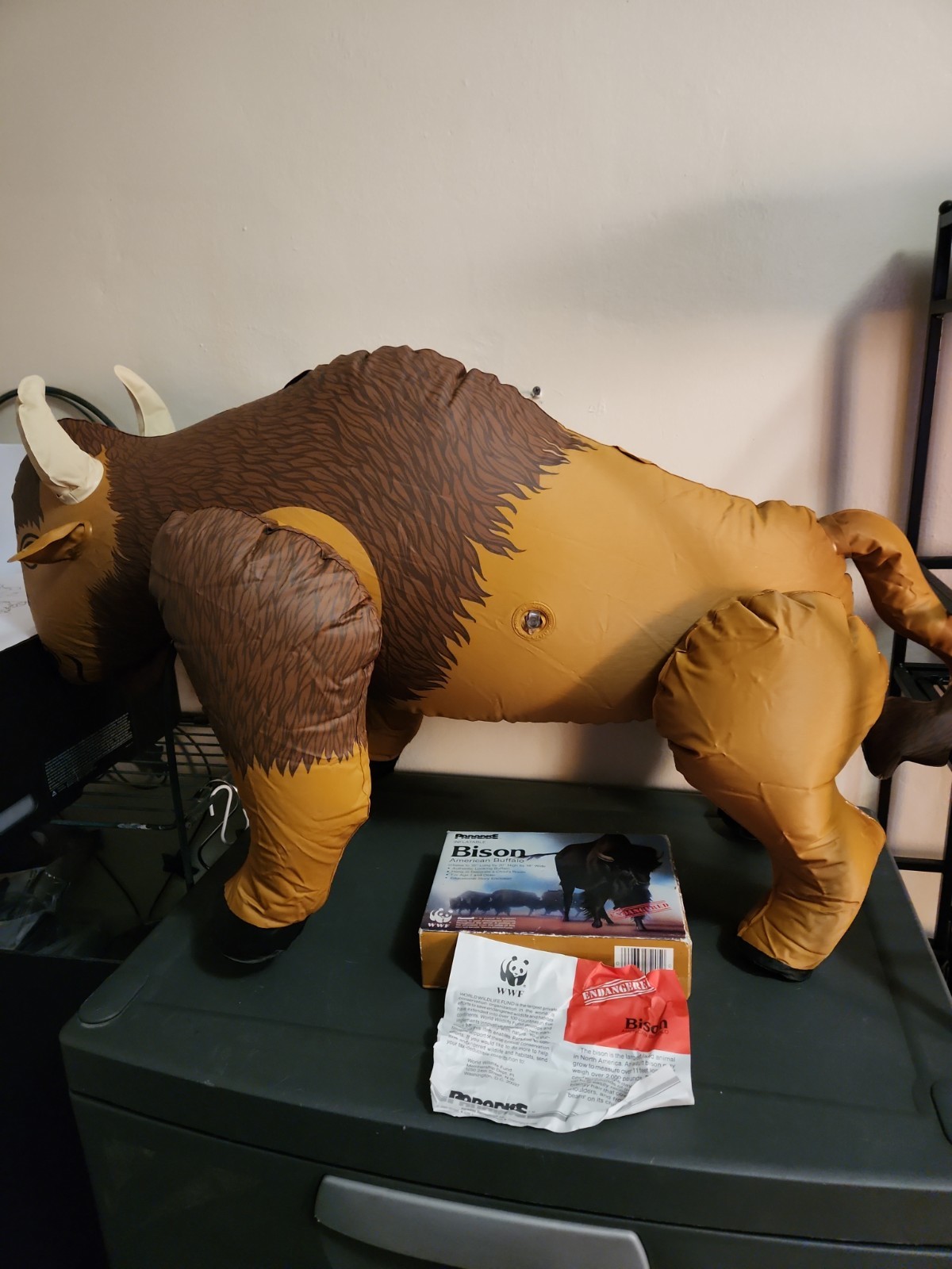 VTG Paradise Inflatable Bison Buffalo 1987 Works W/ Box